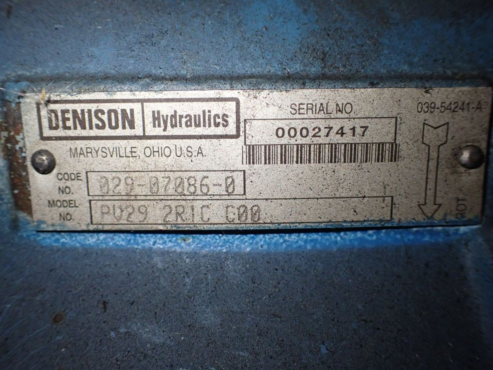 Denison Hydraulic Pump System | Model No. PV29-2R1C-C00; Code No. 029-070 86-0; Includes:; - Image 9 of 14