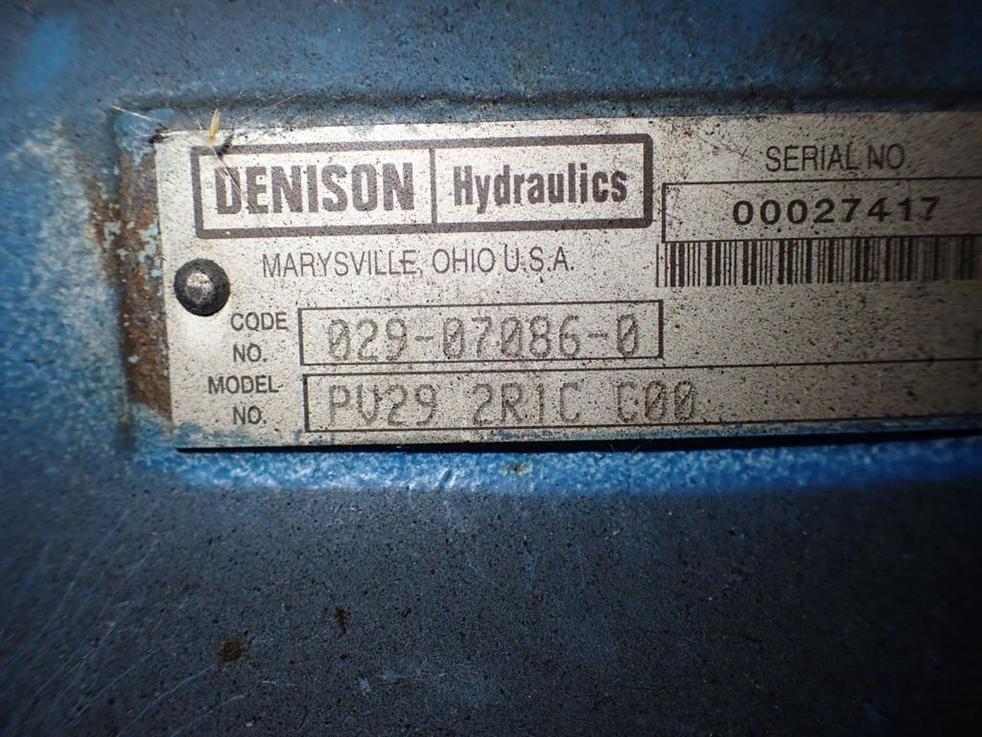 Denison Hydraulic Pump System | Model No. PV29-2R1C-C00; Code No. 029-070 86-0; Includes:; - Image 10 of 14