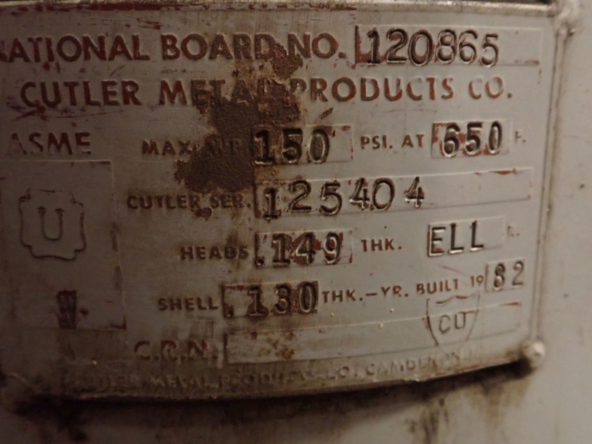 Culter Metal Products Air Tank | Natl Board No. 120865 - Image 5 of 7