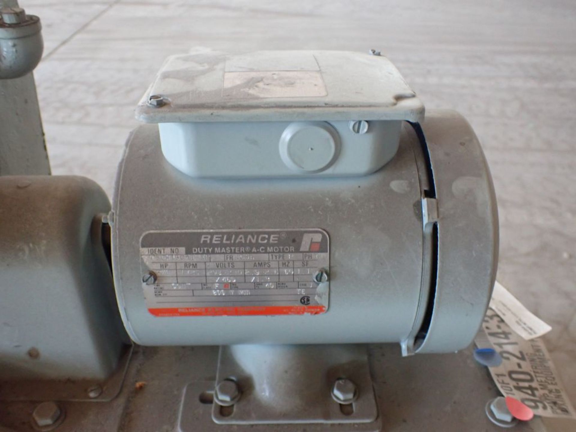 Lot of (1) Pump and (1) Motor | (1) Proporitoreers Propsuperb Metering Pump, Model No. 1721-62-9517; - Image 8 of 10