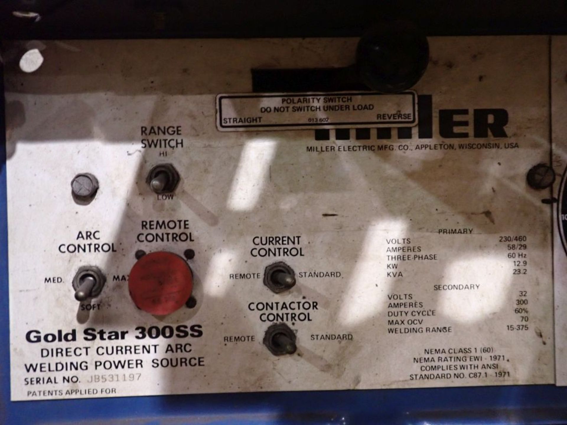 Lot of (2) Welders and (1) Welding Power Source | (1) Dialarc 250 AC/DC, 103/90/46A, 200/230/460V, - Image 5 of 12