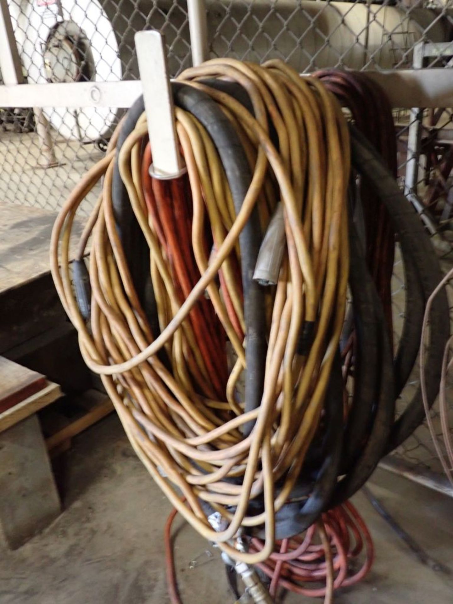 Lot of Assorted Hanging Components | Includes:; Hose; Steel Lifting Cable; Rope - Image 16 of 18