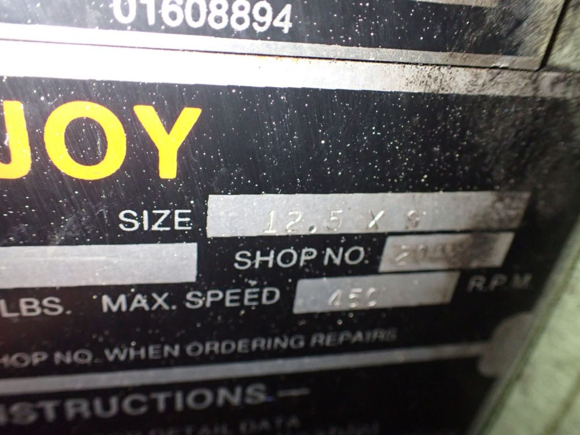 Joy 100 HP Air Compressor | Part No. 526337; Class: WGPOL9H; Size: 12.5 x 8; 114 Original Hours - Image 9 of 23
