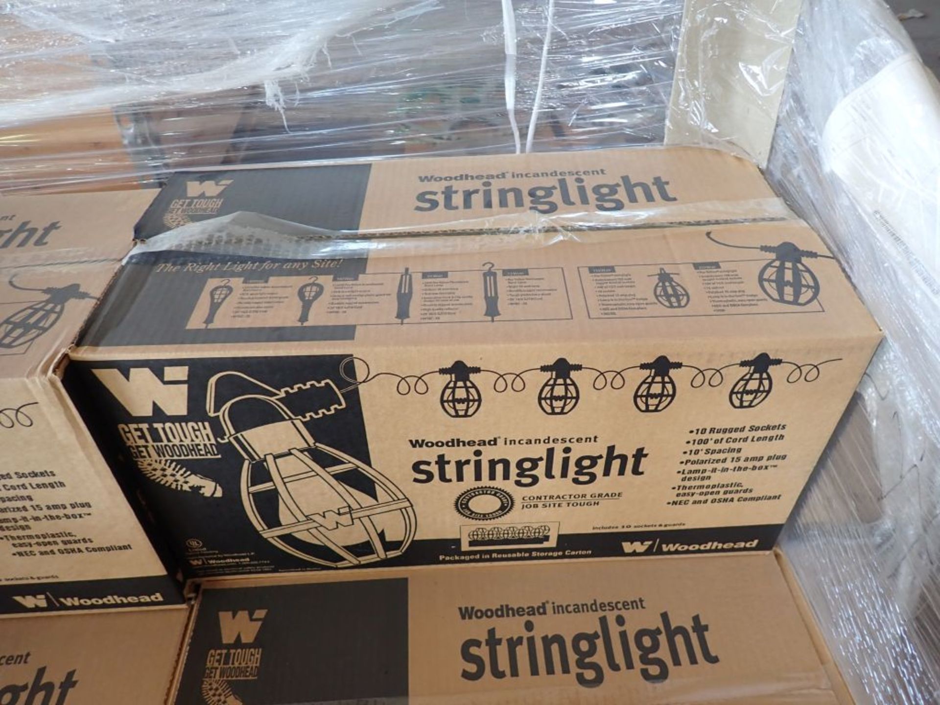 Lot of (8) Woodhead Incandescent String Lights | Cat No. 302SRL; 10-Sockets; 100'; Yellow - Image 4 of 15