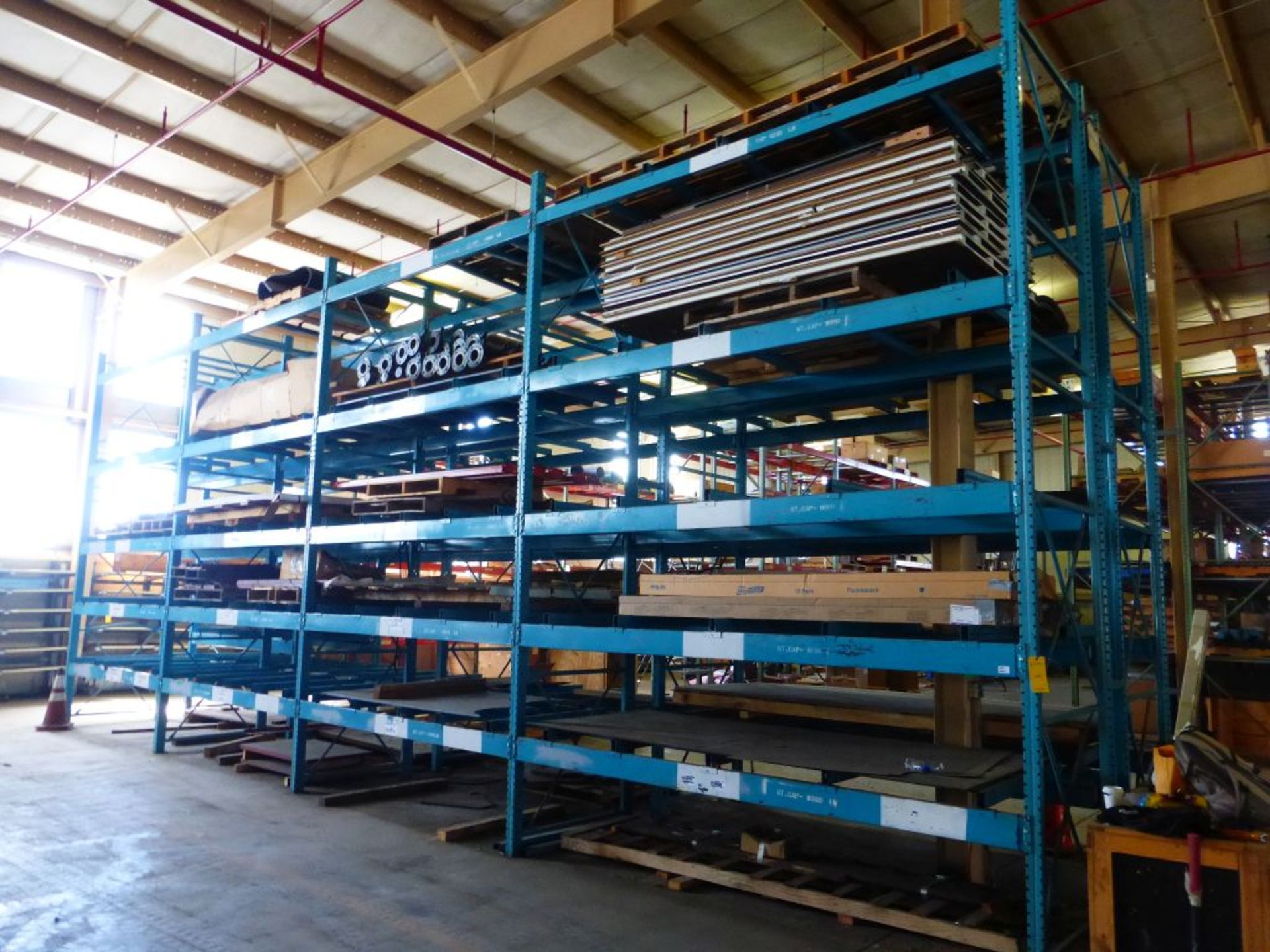 Lot of (96) Assorted Pallet Racking | (10) Uprights, 6' x 48"; (86) Crossbeams, 11' x 6"; Includes