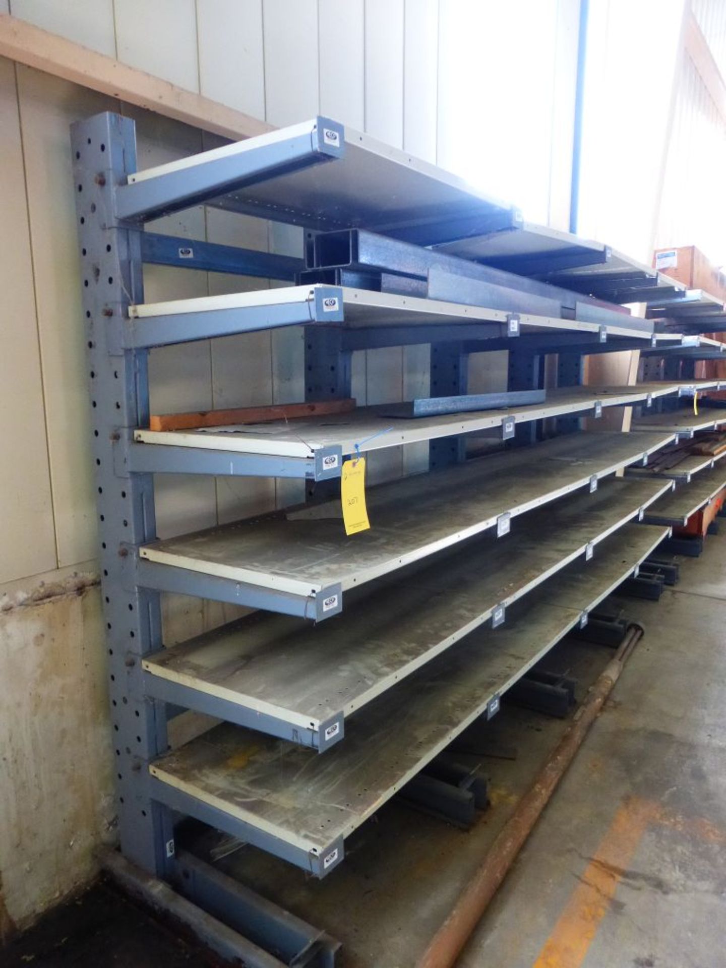 Lot of Meco Cantilever Racking w/Shelves | 148 x 31 x 7'