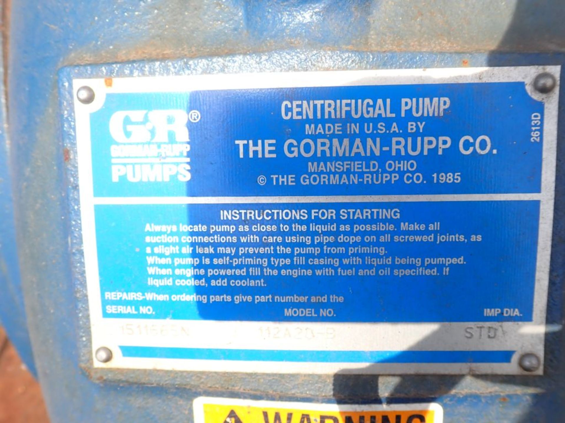 GR Centrifugal Pump | Model No. 112A20-B; 50 HP; 230/460V - Image 11 of 15