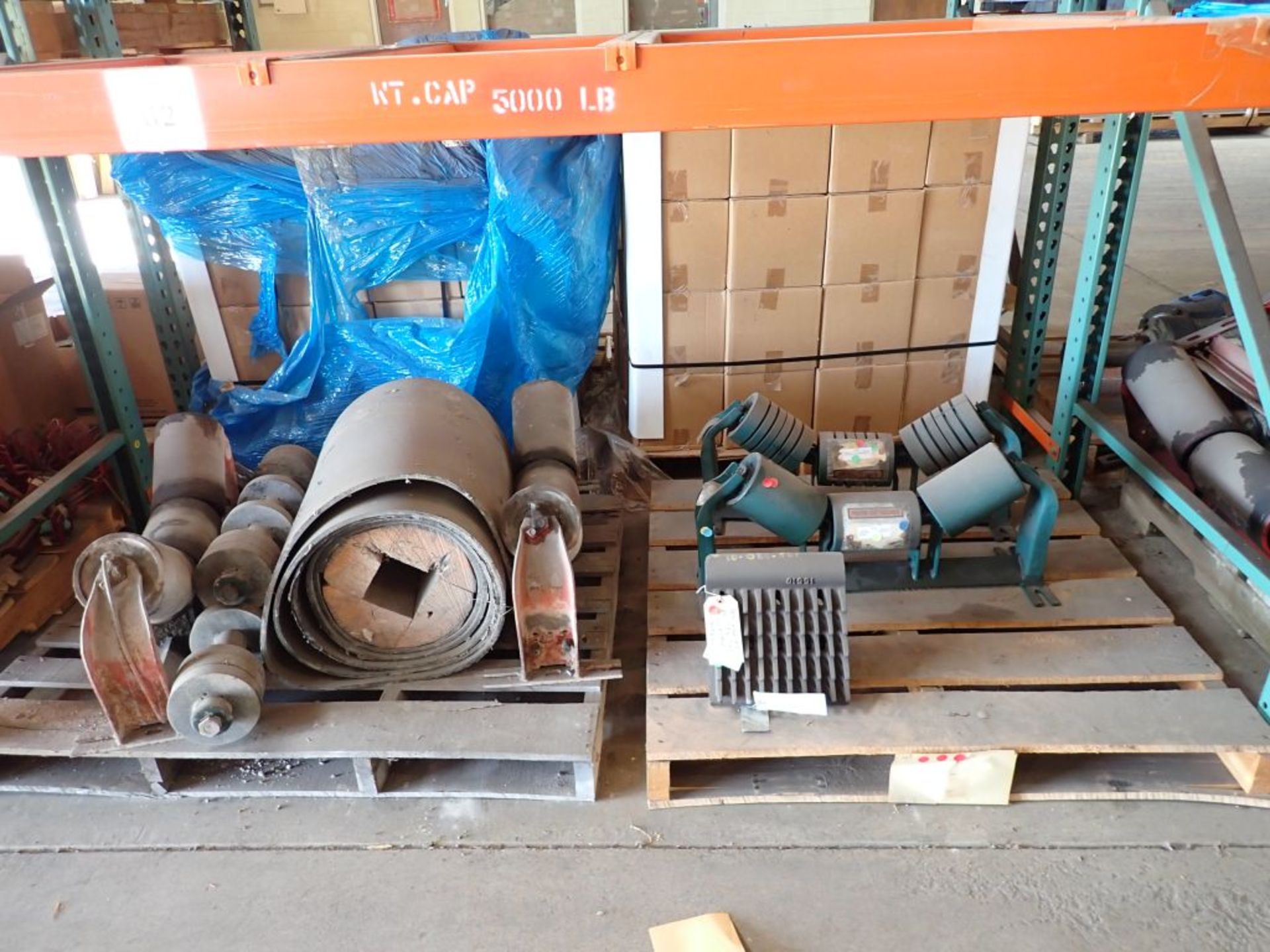 Lot of Assorted Components | Includes:; Idler Assembly; Conveyor Belt Roll