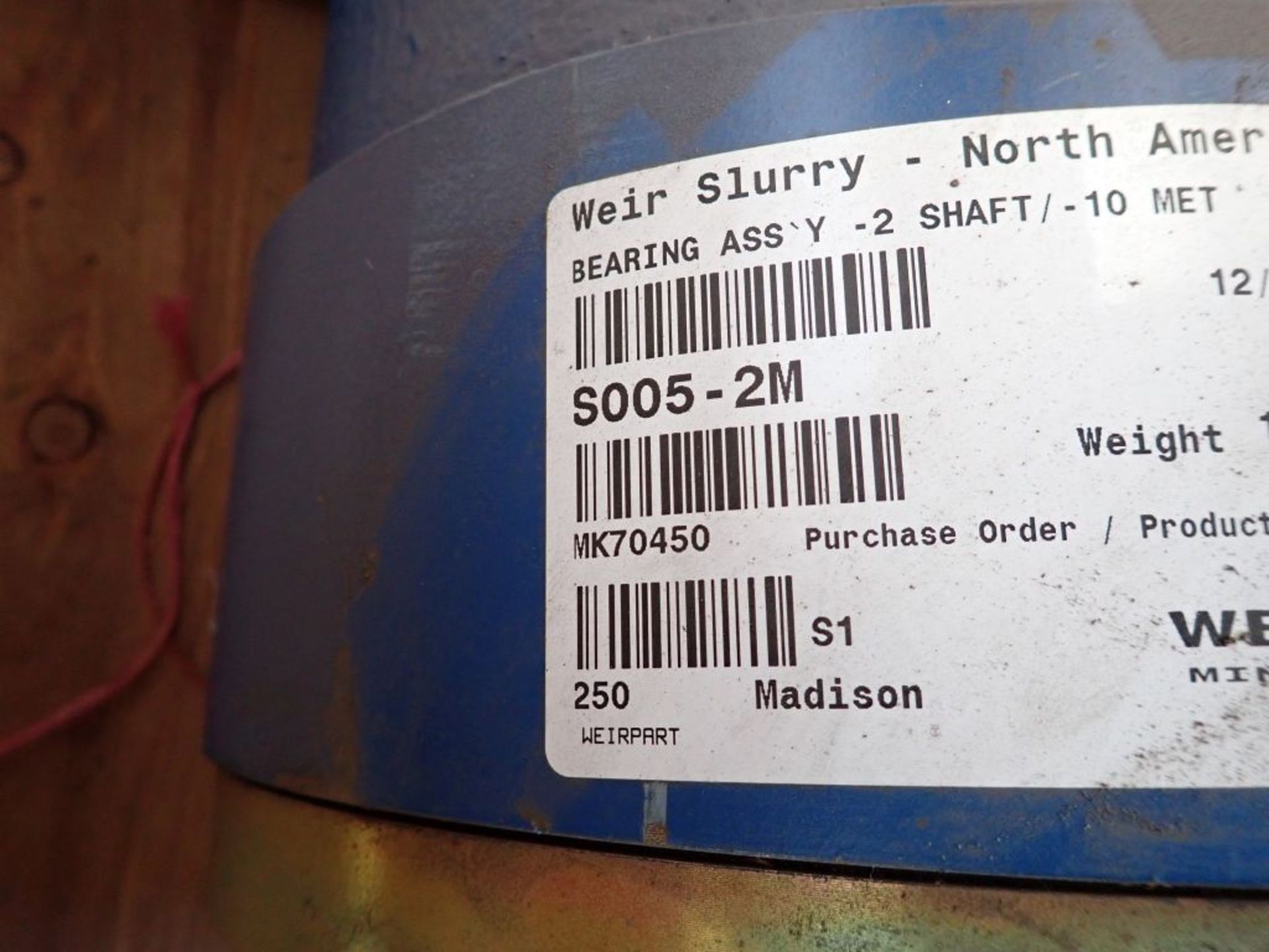 Weir Slurry Bearing Assembly | Part No. S005-2M; 2-Shaft 1-10 MET - Image 4 of 7