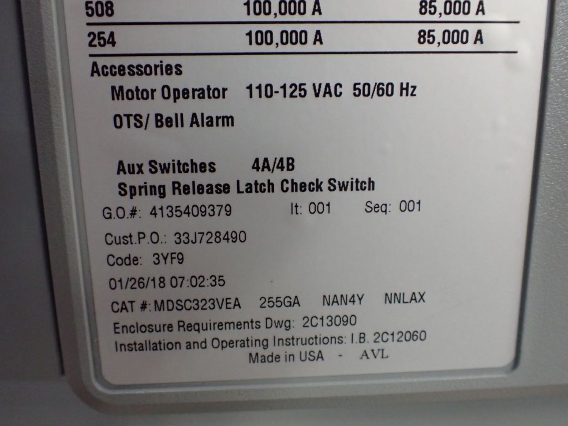 Eaton Transfer Switch | Cat No. ATV9MGB32500XSU; 480V; 3 PH; 2500A; (2) Eaton Magnum DS Circuit - Image 18 of 50