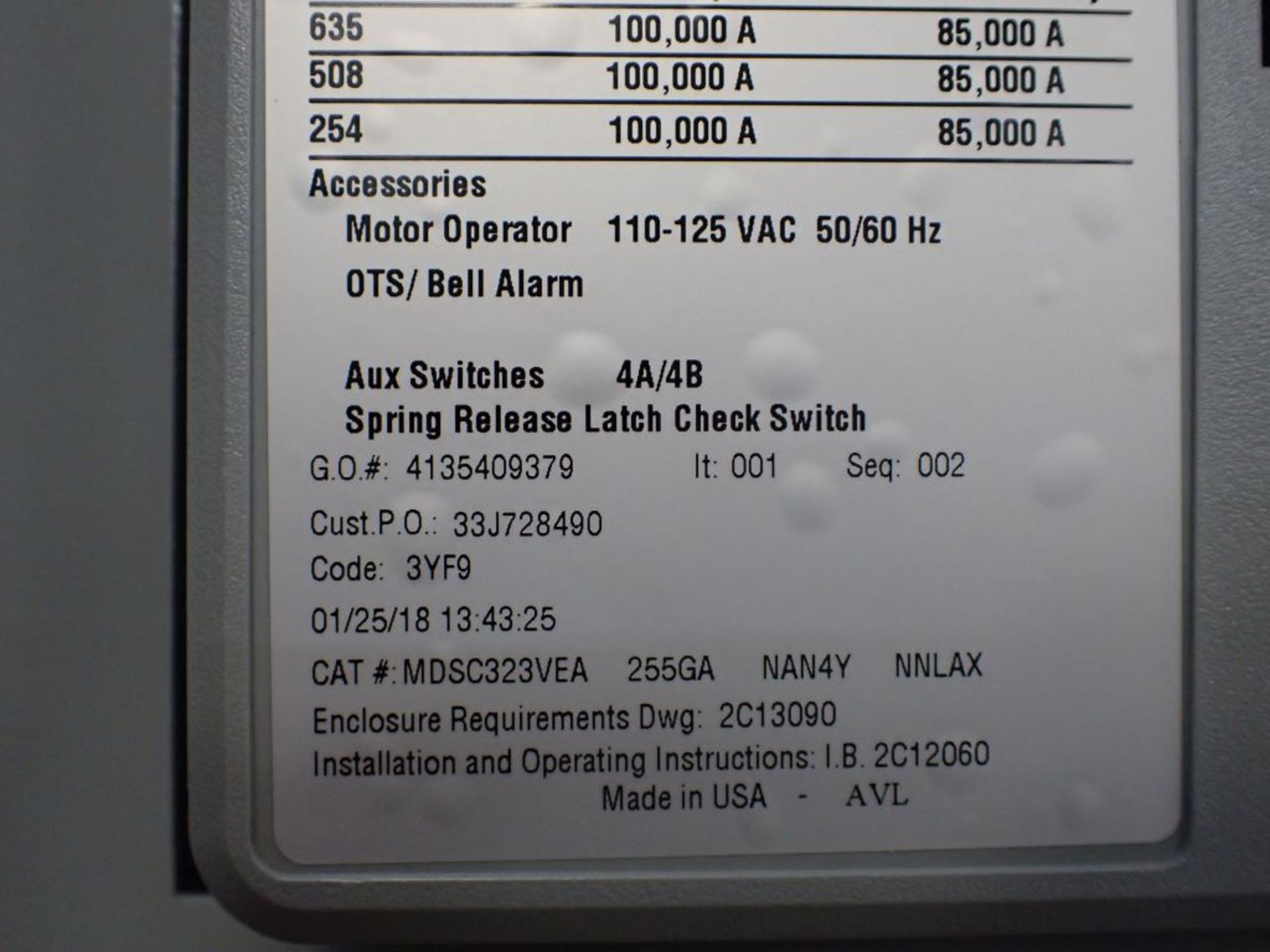 Eaton Transfer Switch | Cat No. ATV9MGB32500XSU; 480V; 3 PH; 2500A; (2) Eaton Magnum DS Circuit - Image 11 of 50