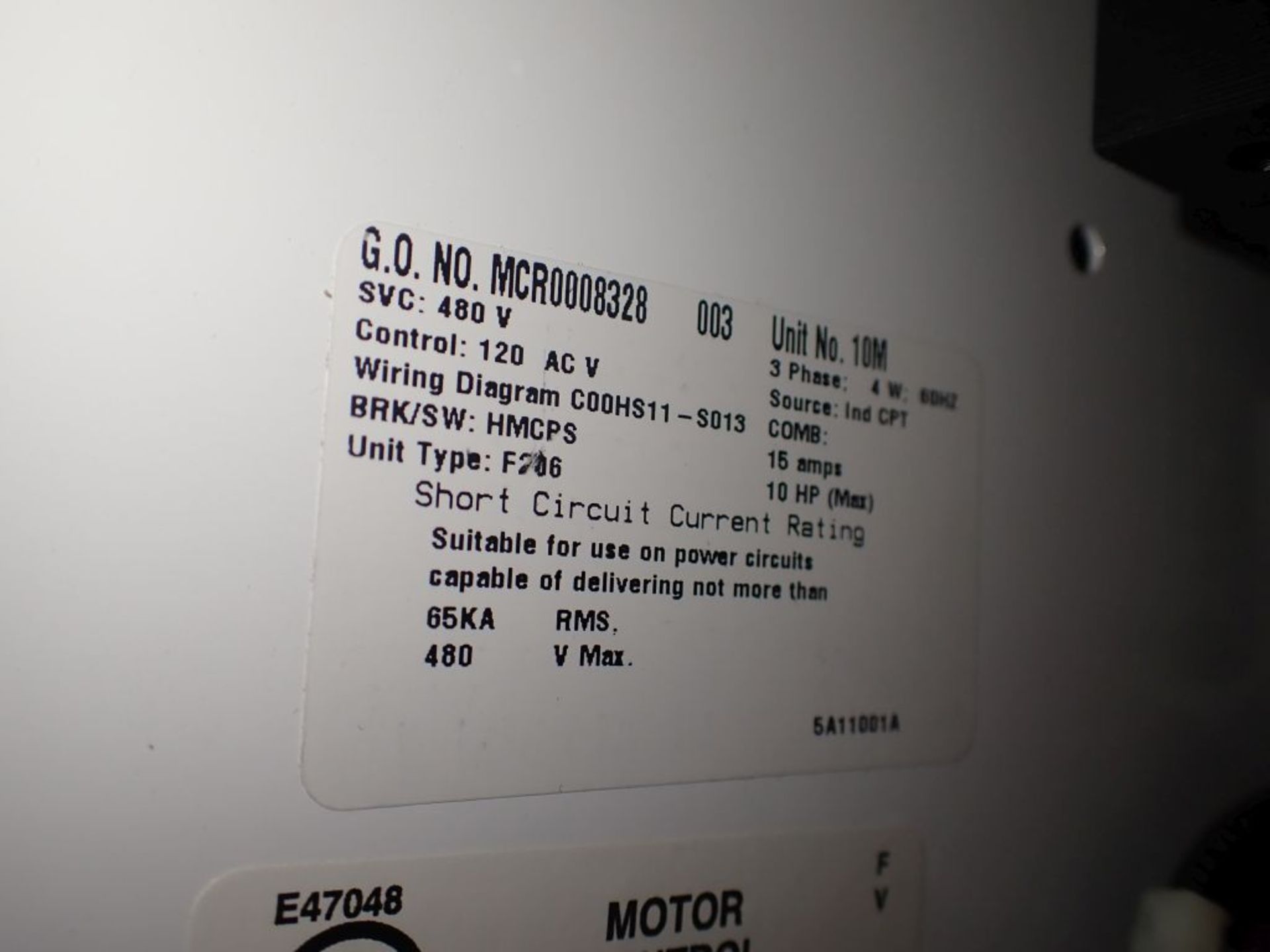 Eaton Freedom 2100 Series Motor Control Center | (6) F206-15A-10HP; (6) F206-30A-10HP - Image 80 of 84