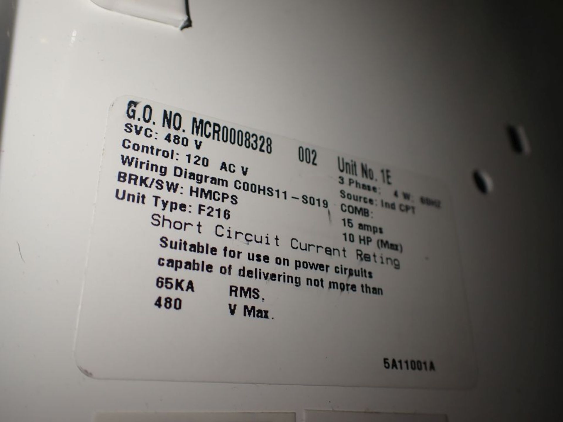 Eaton Freedom Flashgard Motor Control Center | (3) F216-15A-10HP; (1) FDRB-125A, with 150A - Image 8 of 57