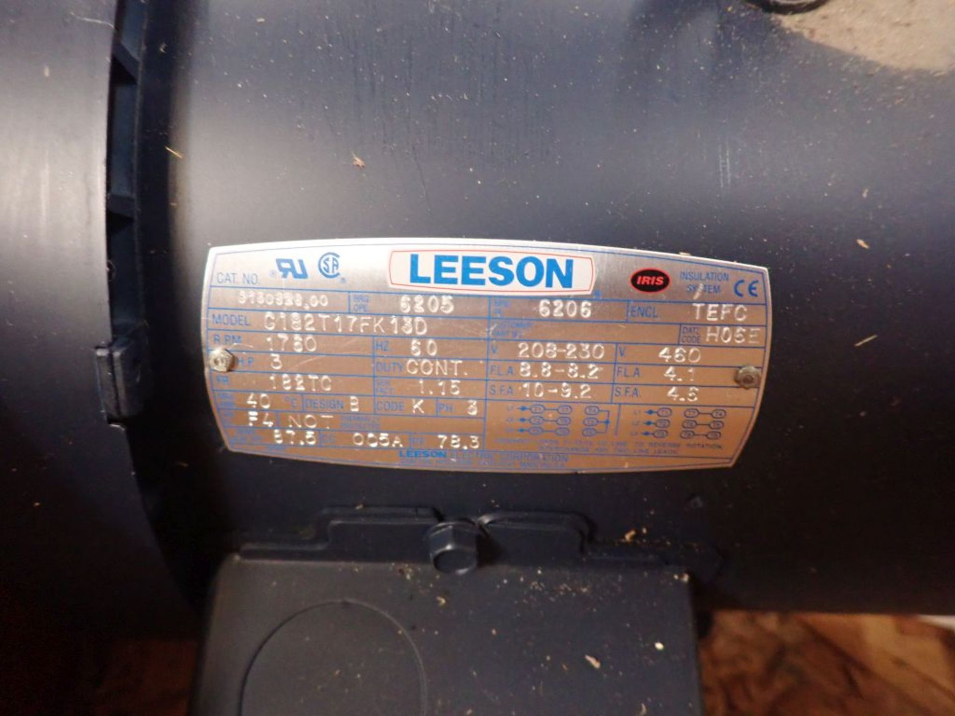 Leeson Energy Saving 3 HP Motor - Cat No. 8130326.60; Model No. C182T17FK13D; 3 HP; 460V; 1760 - Image 3 of 3