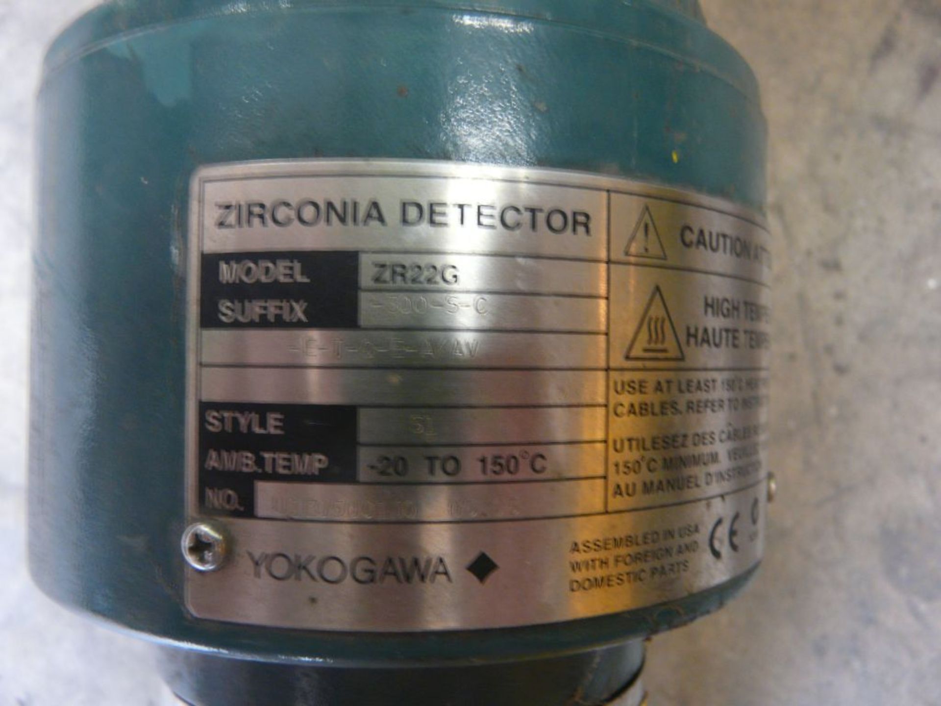 Zirconia Detector - Model No. ZR22G; Cat No. U1E0500130; Tag: 215450 - Image 9 of 9