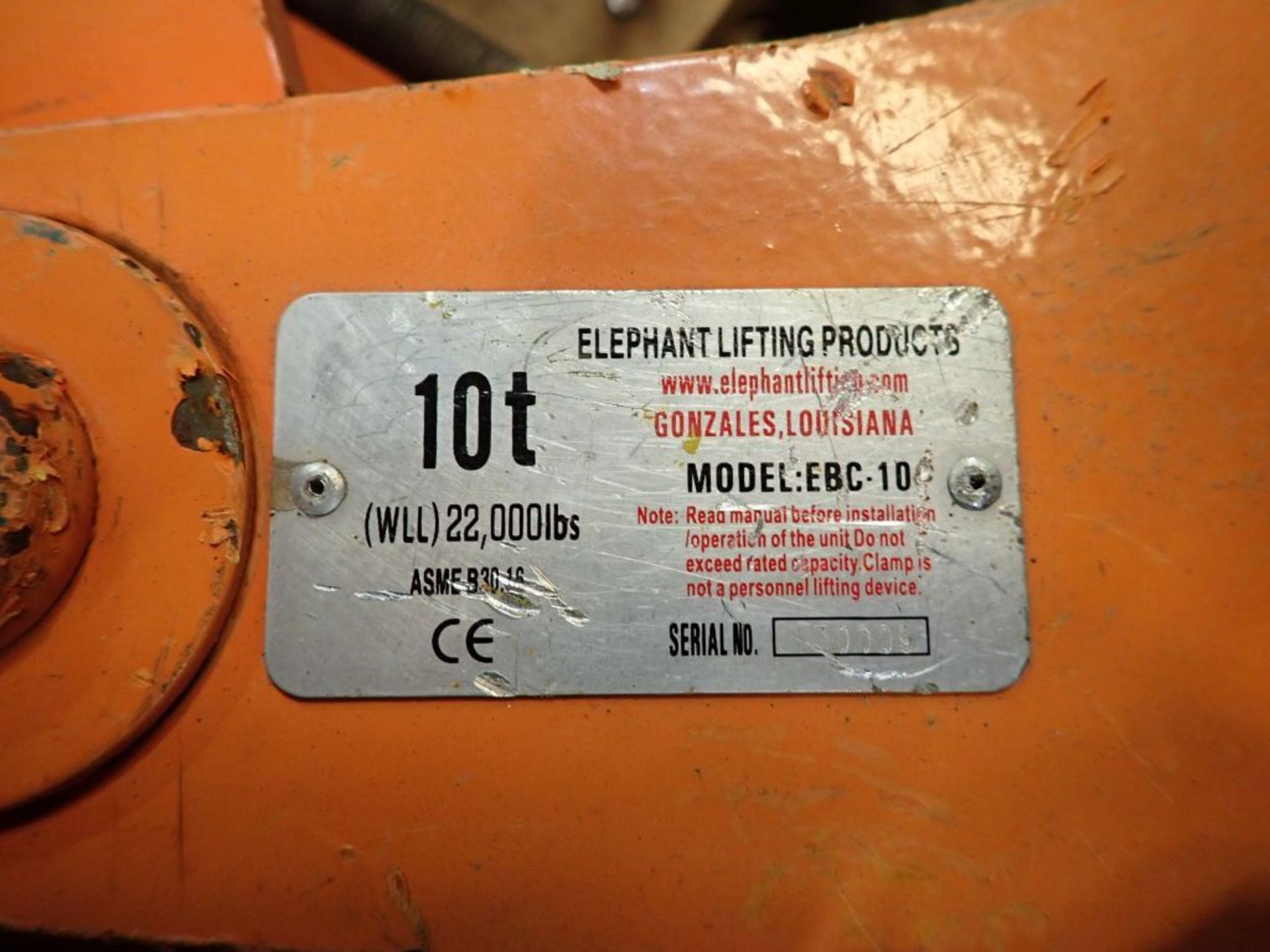 Lot of (4) Beam Clamps - (1) Elephant, 10 Ton, Model No. EBC-10; (3) GCI Inc. Heavy Duty, Part No. - Image 5 of 10