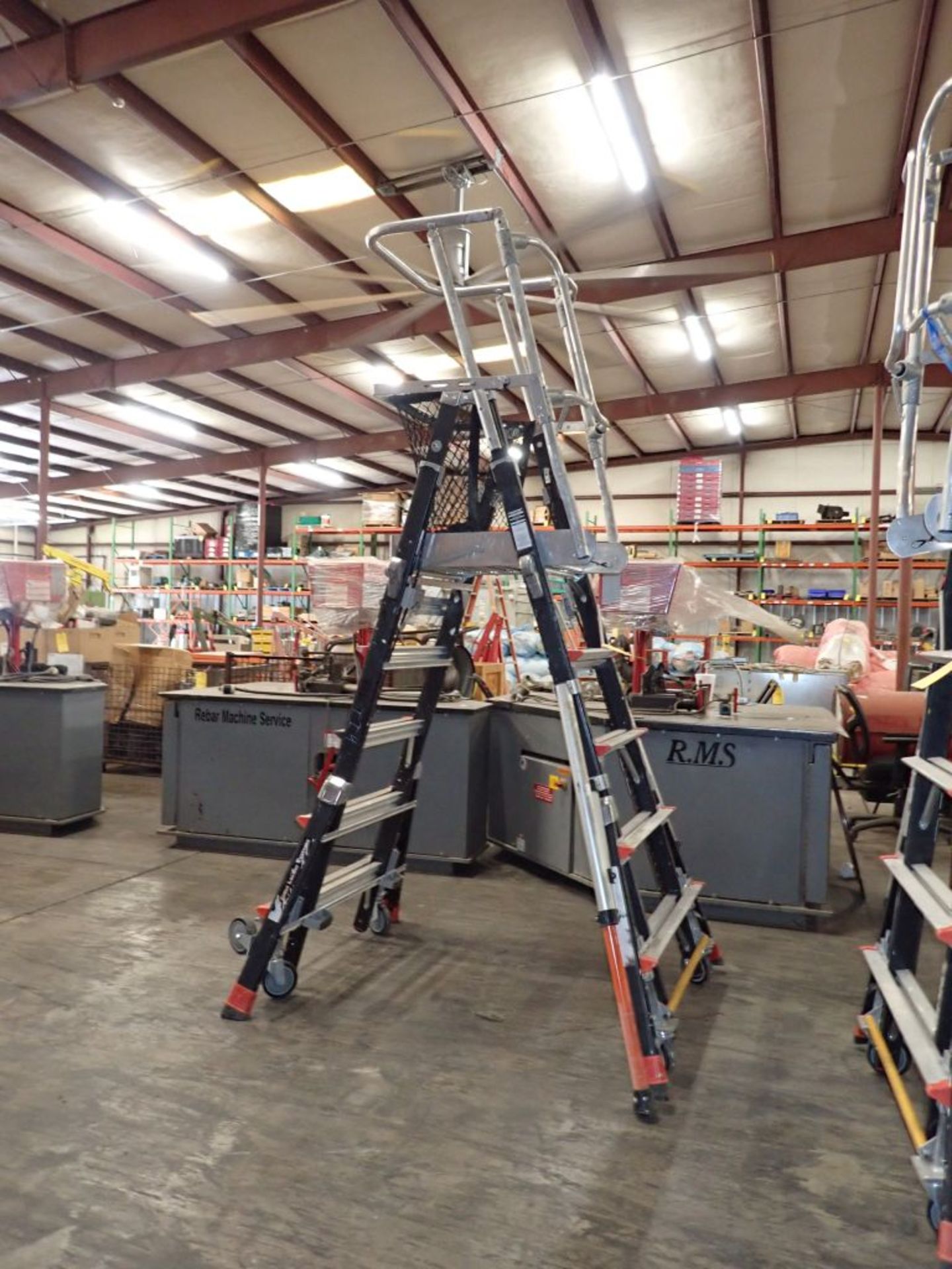 Little Giant Safety Cage Adjustable Platform Stepladder - 8-14'; 375 lb Capacity; Tag: 215275 - Image 2 of 6