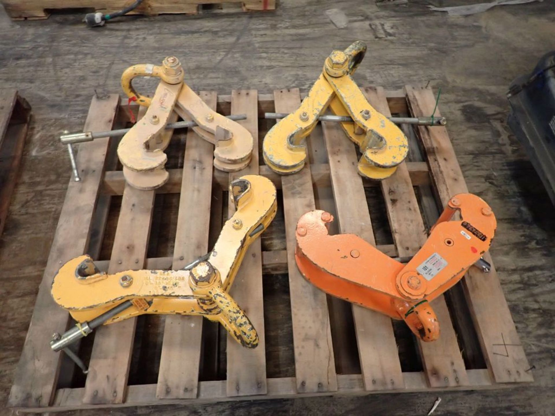 Lot of (4) Beam Clamps - (1) Elephant, 10 Ton, Model No. EBC-10; (3) GCI Inc. Heavy Duty, Part No.