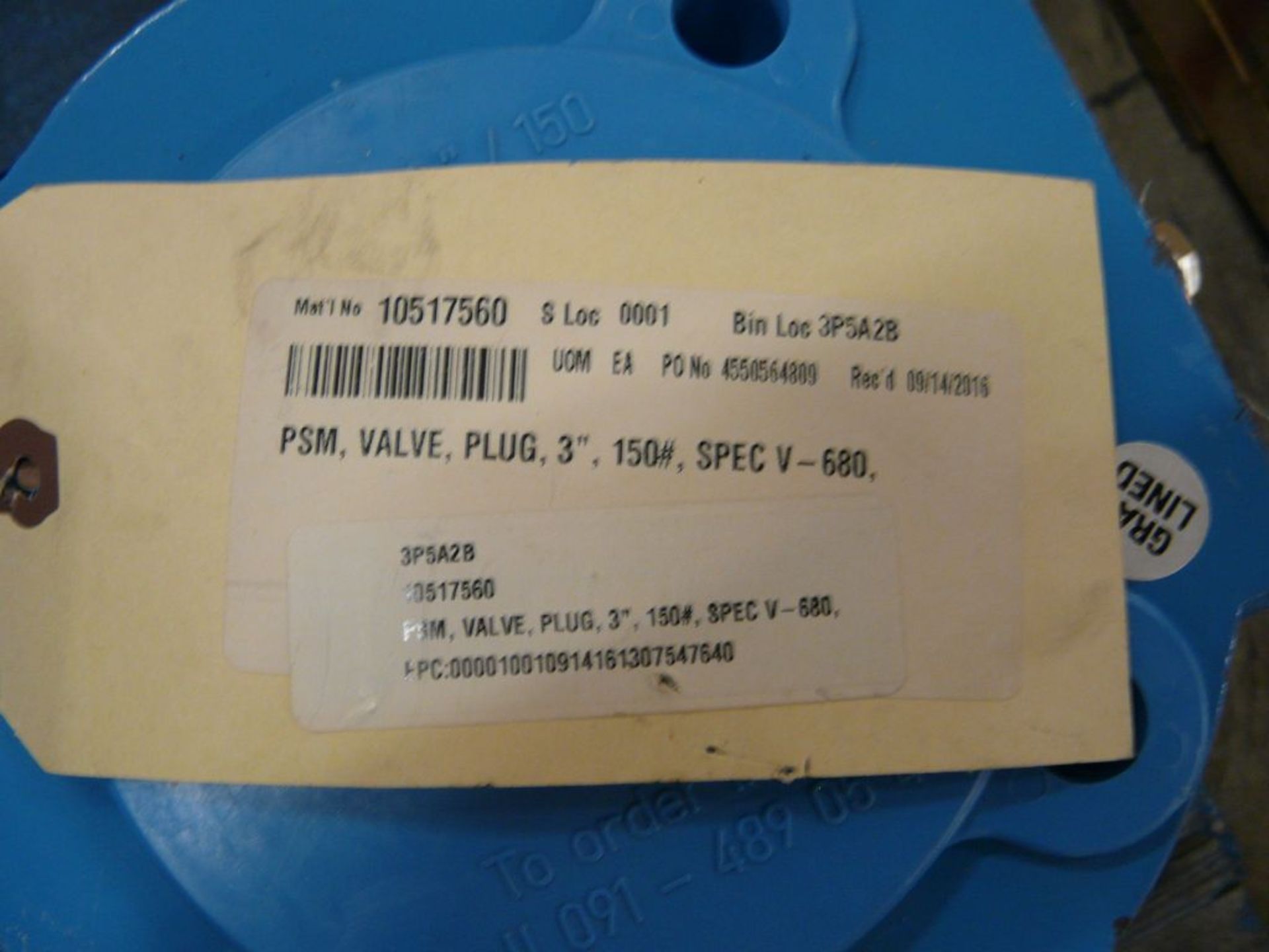 Lot of (2) Flowserve Plug Valves - (1) Part No. V-680, 3"/150; (1) Part No. V-680, 6"/150; Tag: - Image 6 of 6