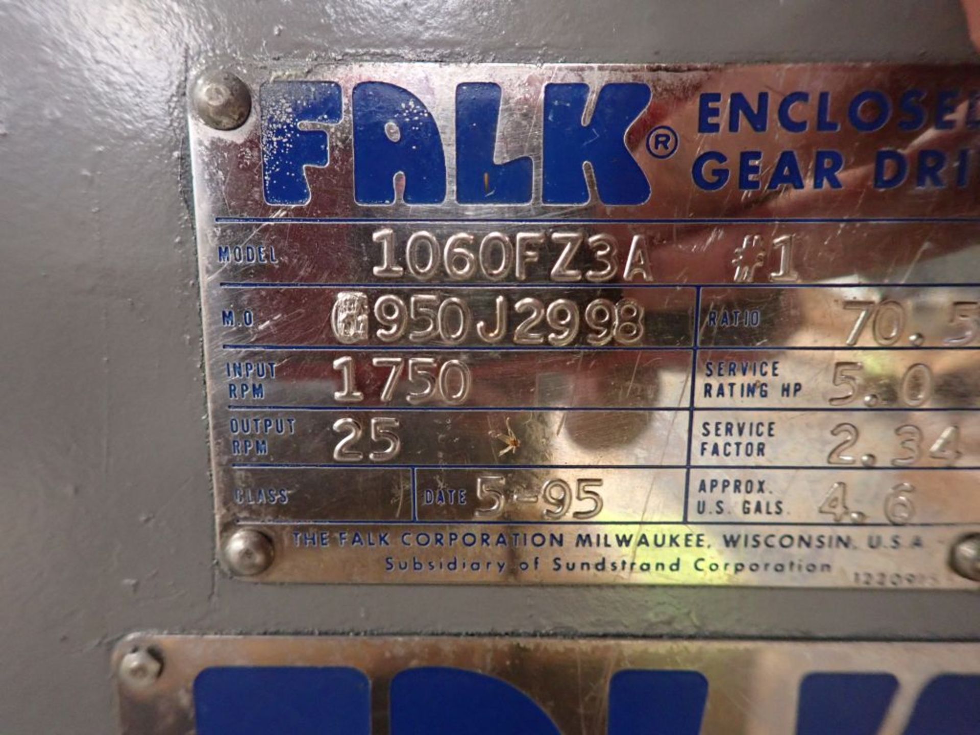 Falk Enclosed Gear Drive - Model No. 1060F23A; 70.51 Ratio; Tag: 215727 - Image 13 of 14
