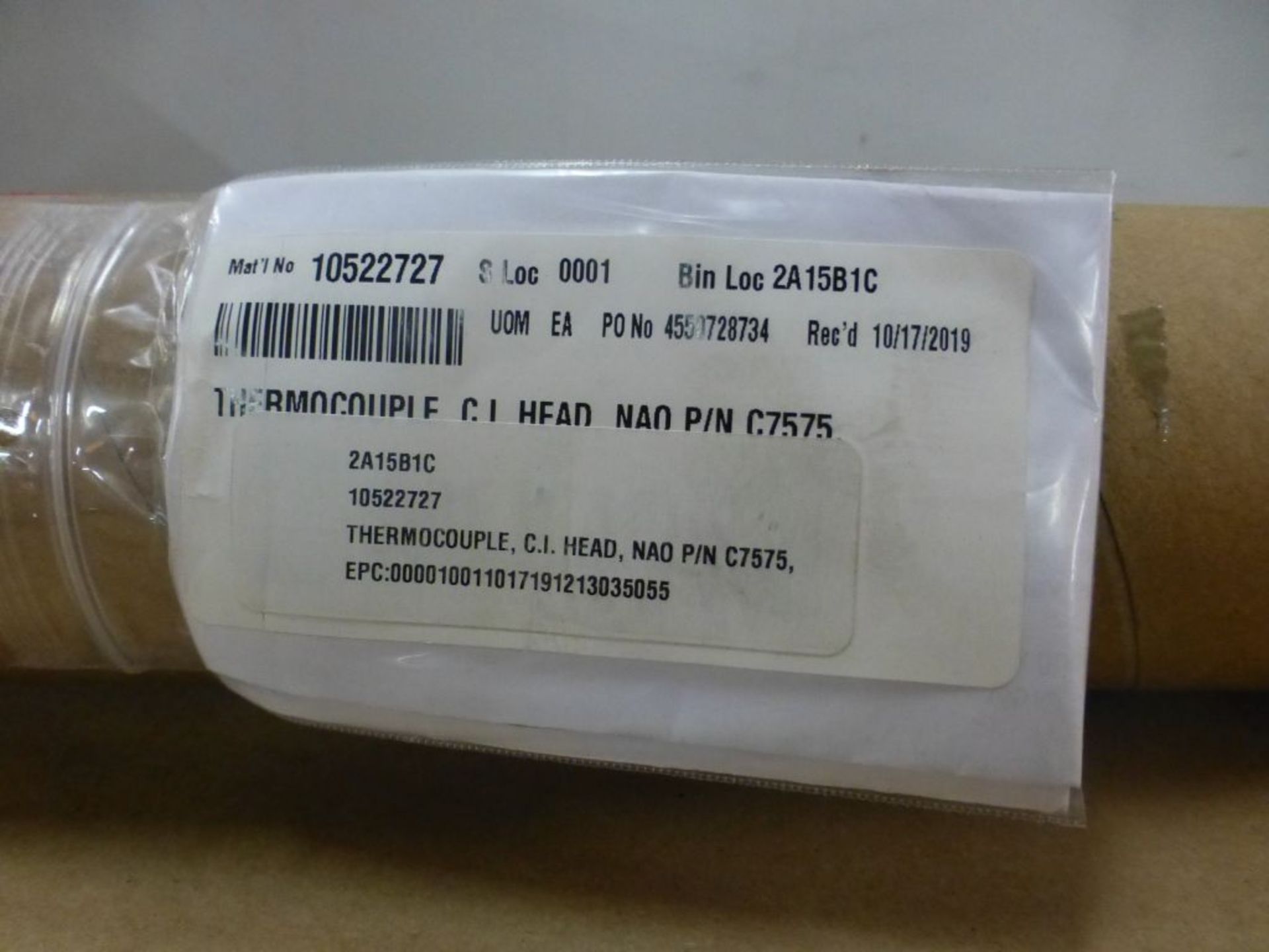 Thermocouple - Part No. C7575; Tag: 216172 - Image 2 of 3