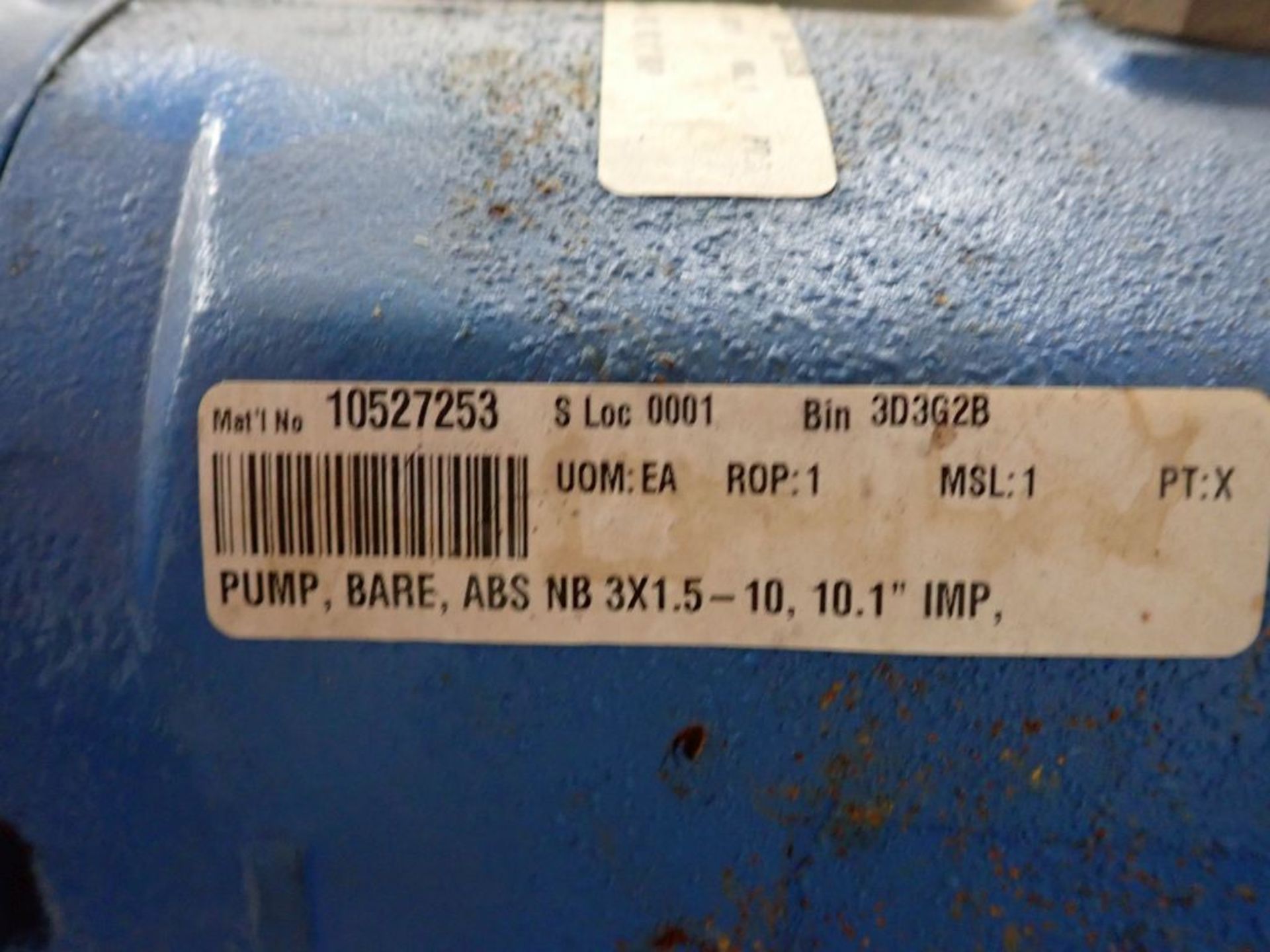 Pump - Bare ABS NB 3 x 1.5-10; 10.1" IMP; Tag: 215682 - Image 4 of 9