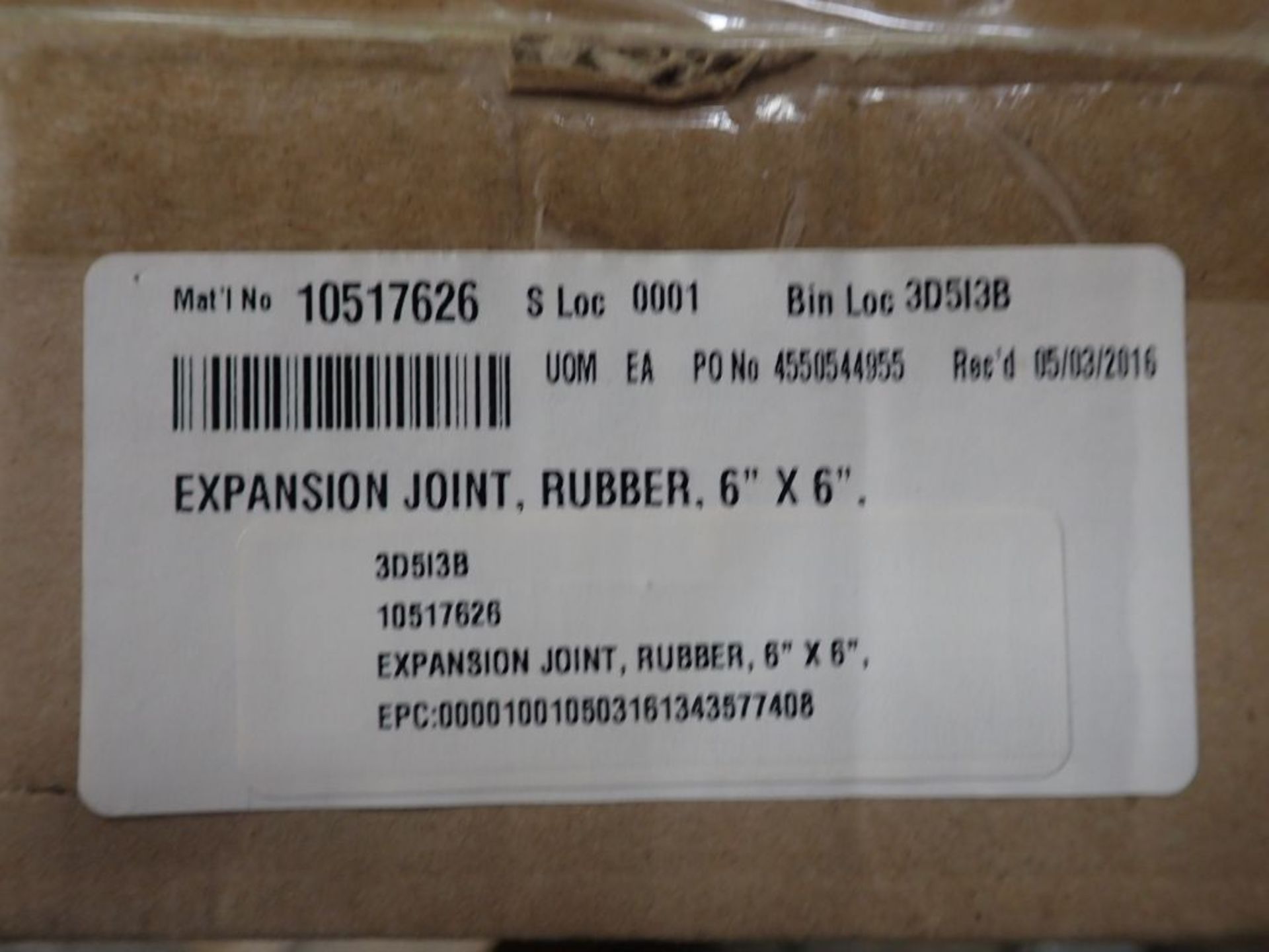 Lot of (2) Rubber Expansion Joints - 6" x 6"; Tag: 215695 - Image 12 of 14