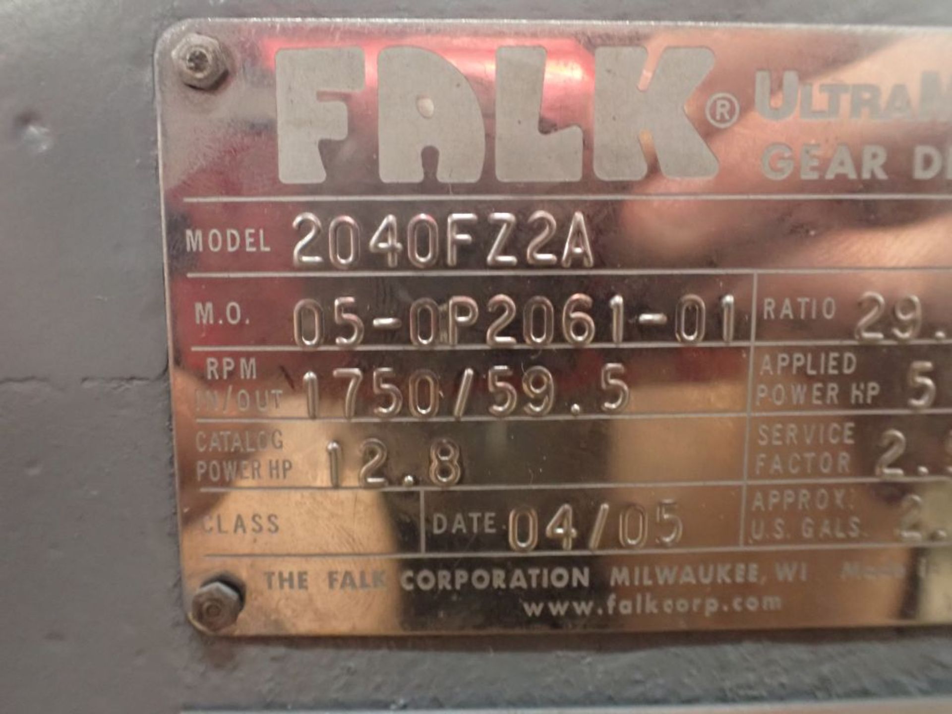 Falk Ultramax Gear Drive w/Components - Model No. 2040F22A; 29.43 Ratio; Tag: 215719 - Image 4 of 7
