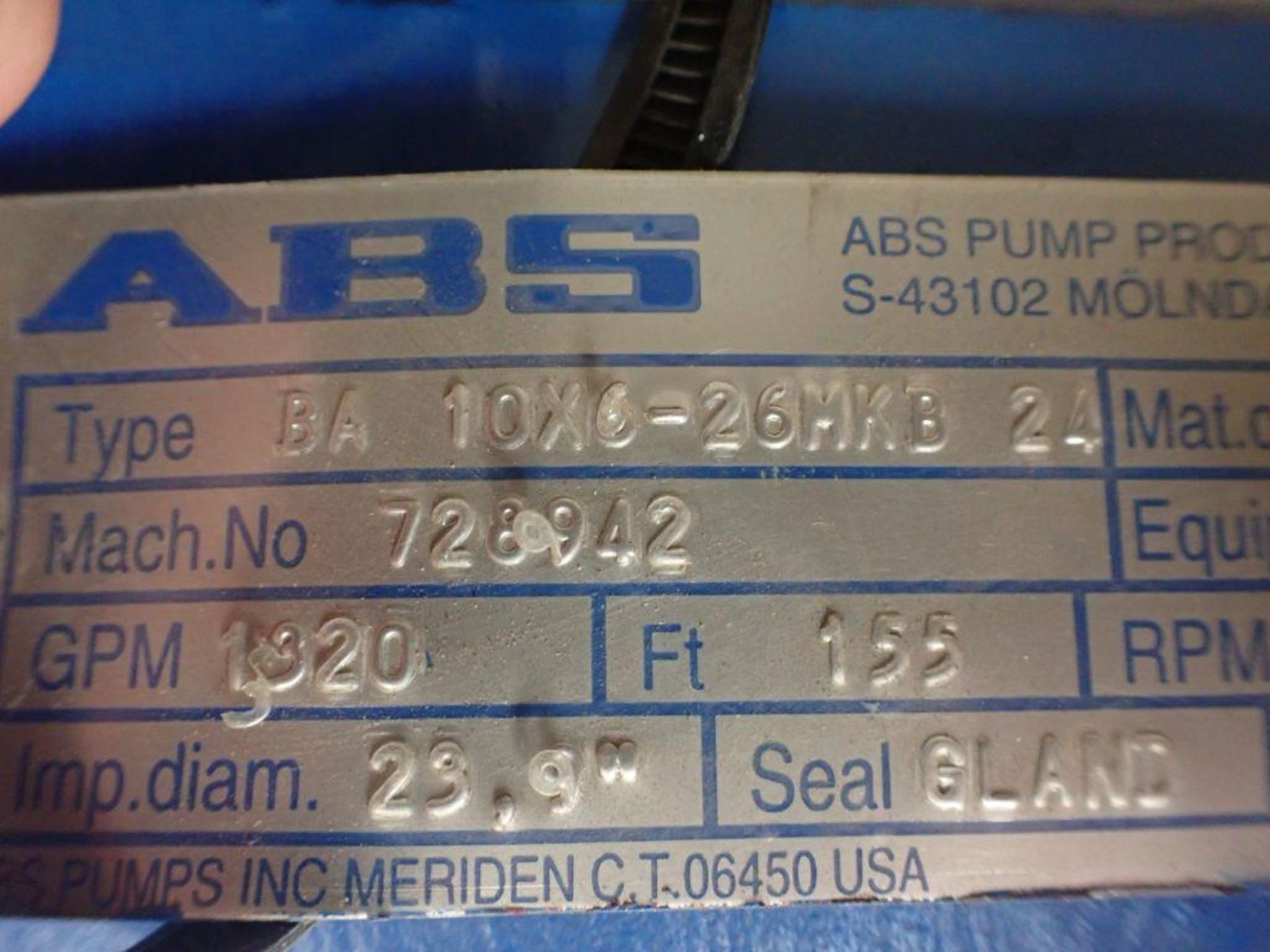 ABS Pump Casing - 5F, BA 10x6x26; Tag: 215732 - Image 5 of 10