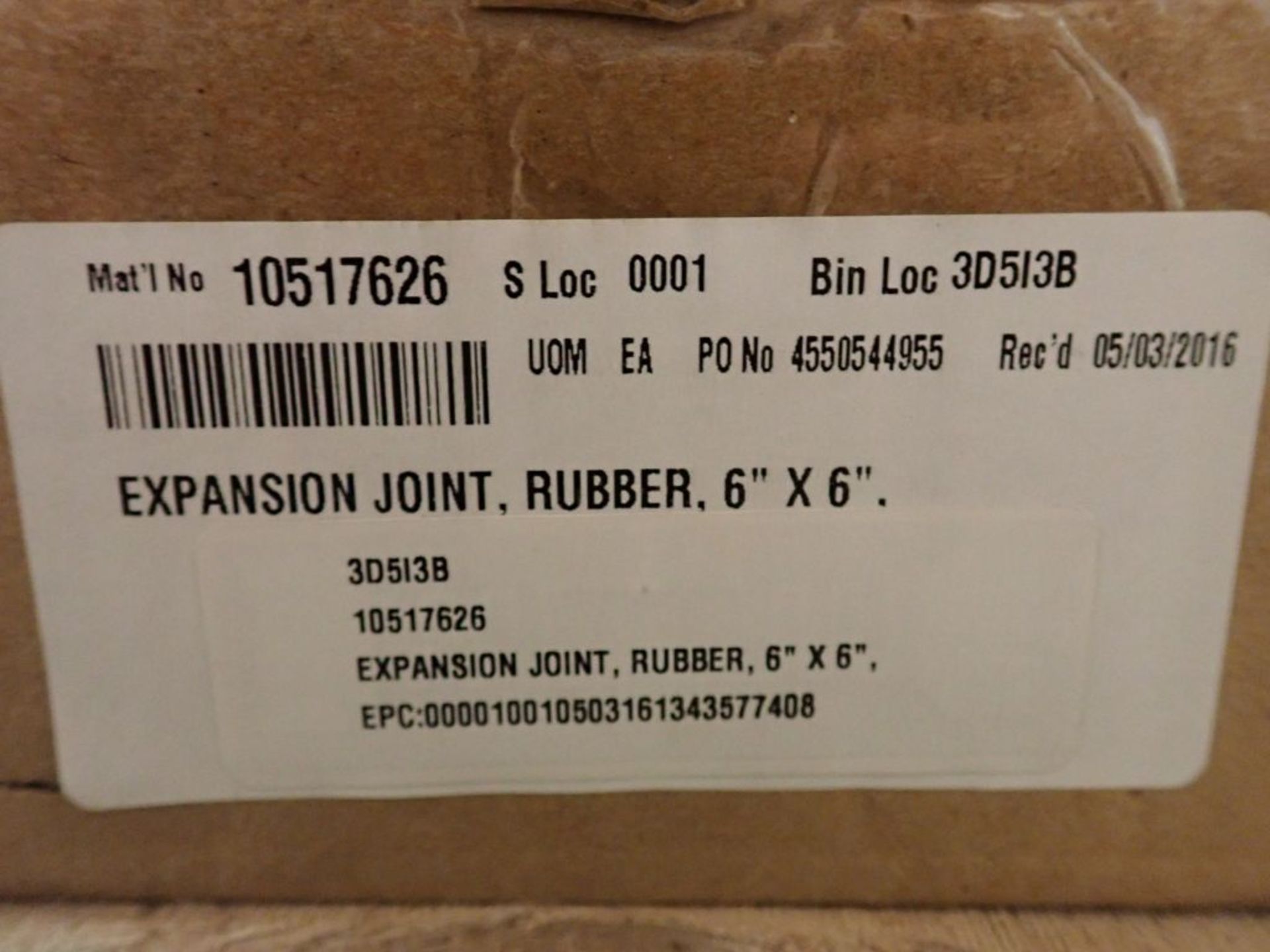 Lot of (2) Rubber Expansion Joints - 6" x 6"; Tag: 215695 - Image 7 of 14