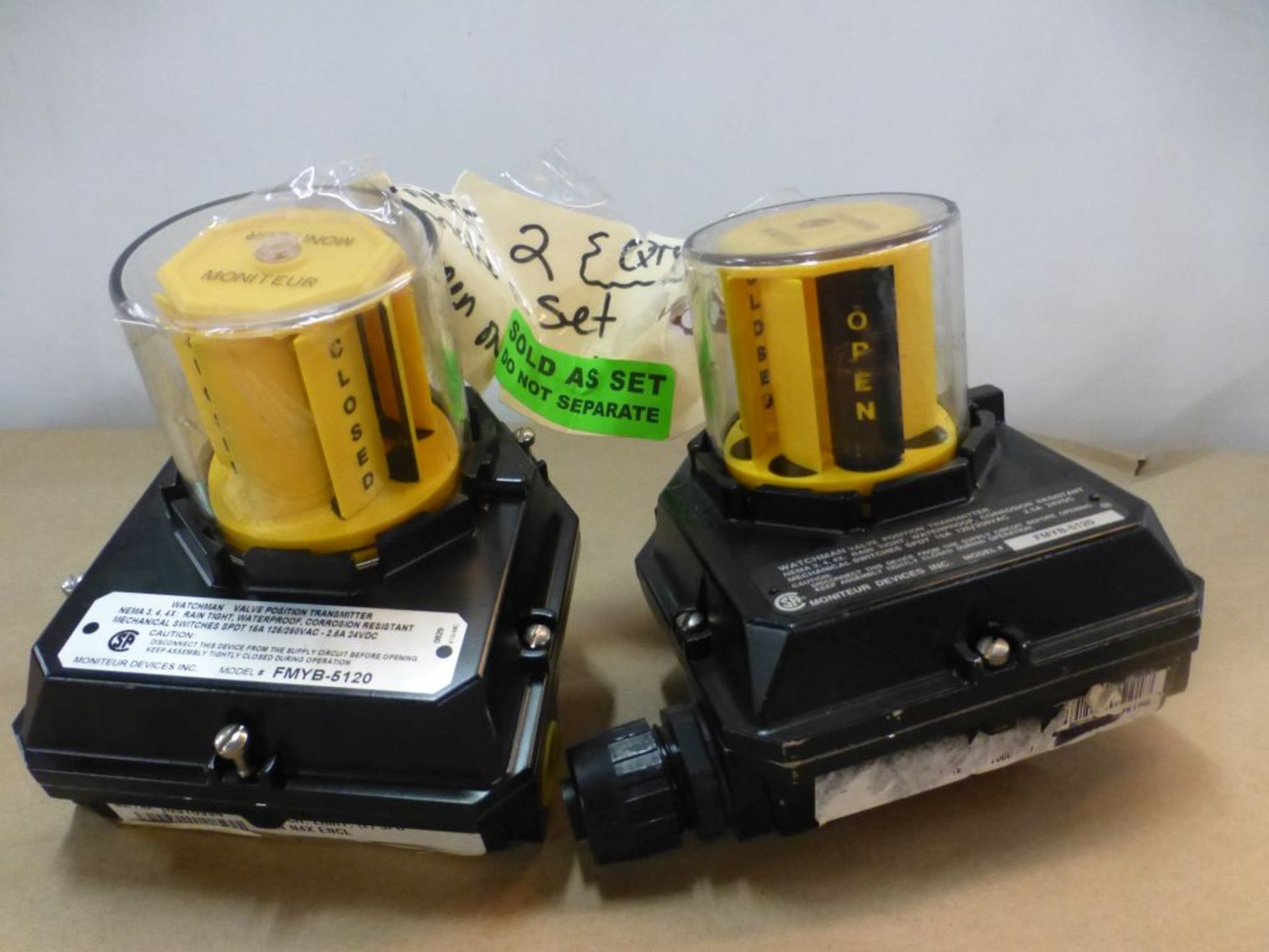 Lot of (2) Watchman Valve Position Transmitters - Model No. FMYB-5120; 120/250V; 15A; Tag: 216101