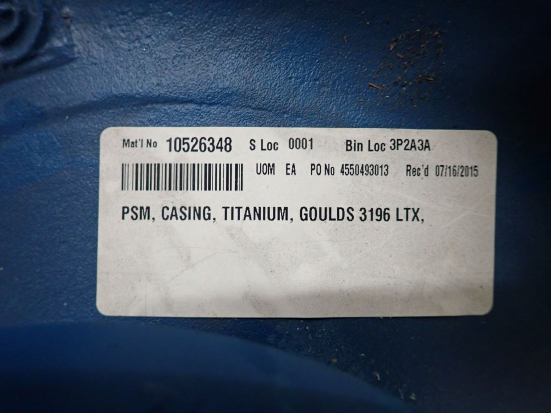 Lot of (1) Casing and (2) Gear Pumps - (1) Goulds Titanium Casing Part No. 3196LTX, 3600 RPM; (1) - Image 10 of 11