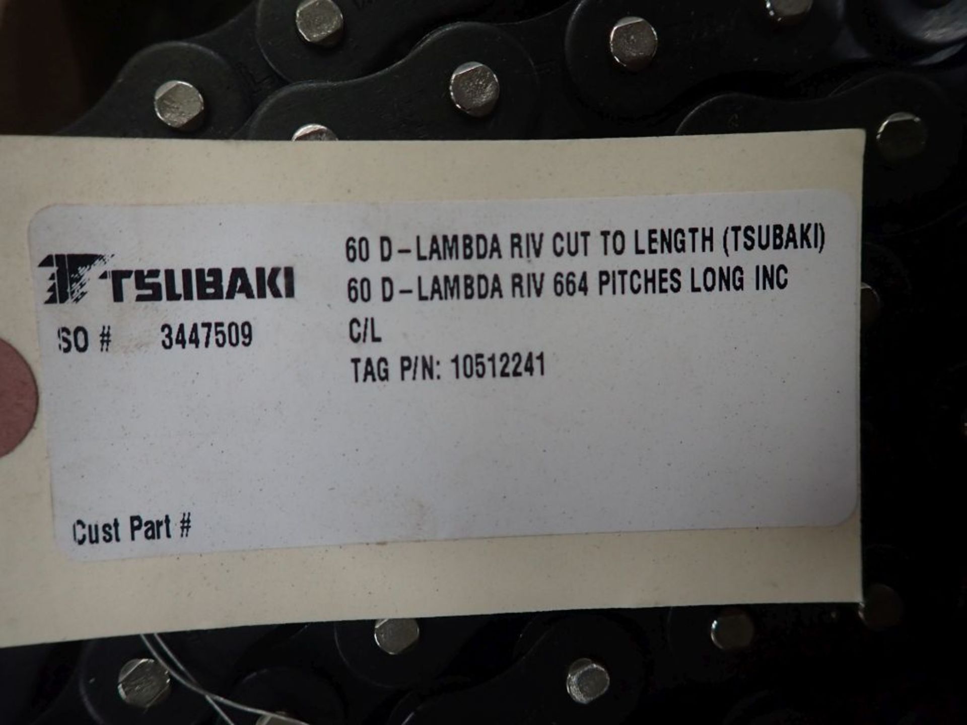 Lot of (4) Tsubaki Roller Chains - Part No. 1052241; Tag: 215940 - Image 5 of 9