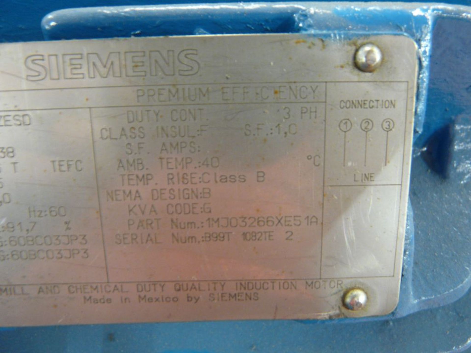 Siemens 30 HP Motor - Part No. 1MJ03266XE51A; Type: RGZZESC; 30 HP; 575V; 1180 RPM; Frame: 326T; - Image 7 of 8
