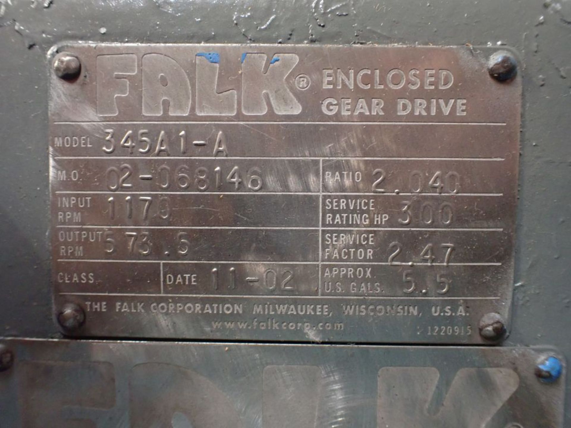 Falk Enclosed Gear Drive - Model No. 345A1-A; 2.040 Ratio; Tag: 215759 - Image 9 of 11