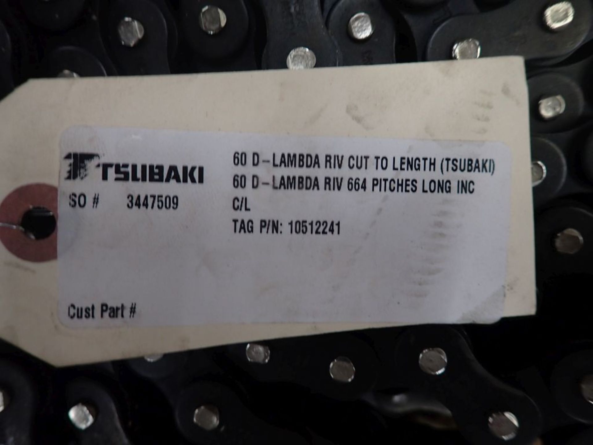 Lot of (4) Tsubaki Roller Chains - Part No. 1052241; Tag: 215940 - Image 7 of 9