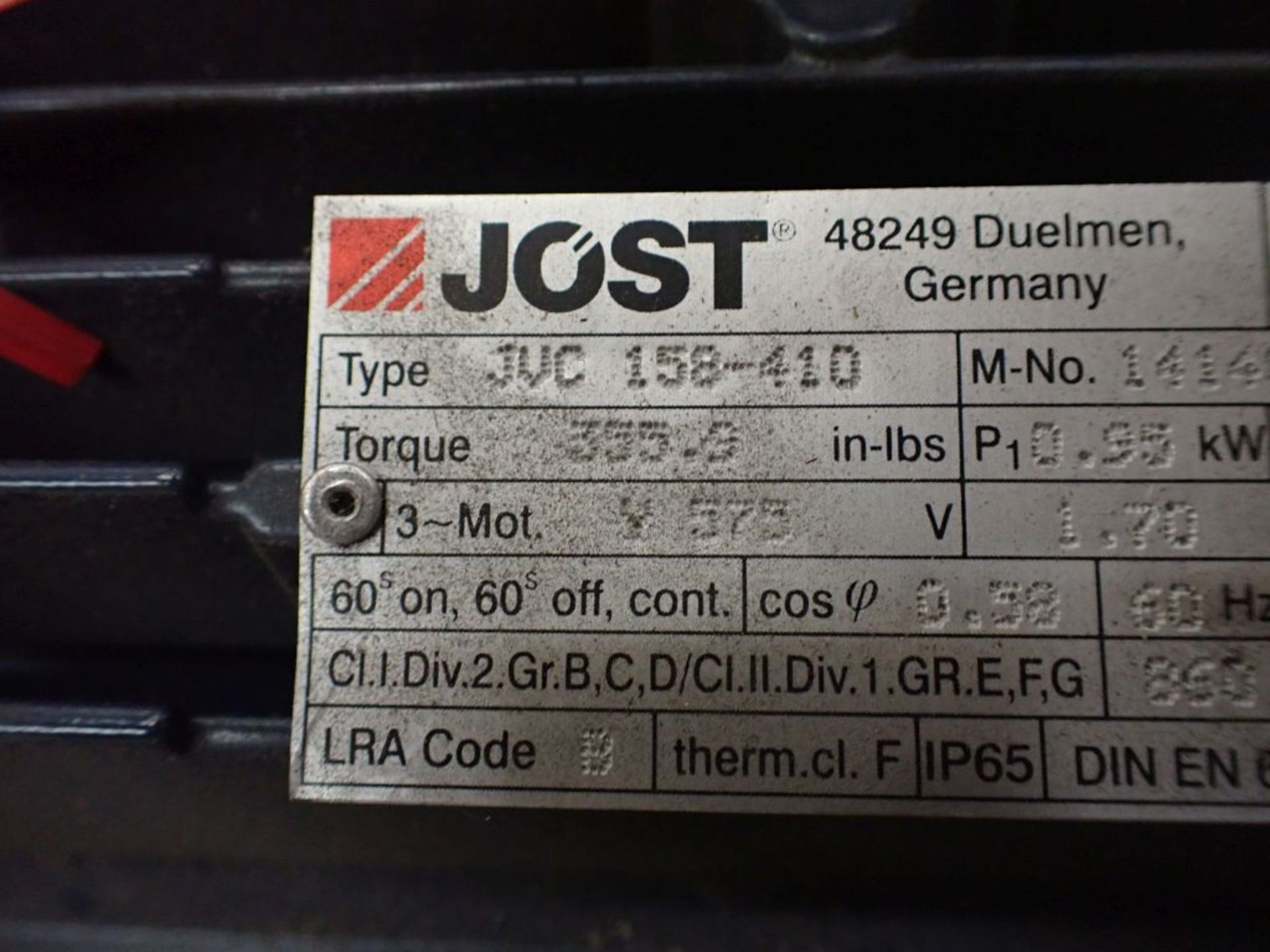Jost Motor - Type: JVC 158-410; 575V; Tag: 215712 - Image 4 of 5