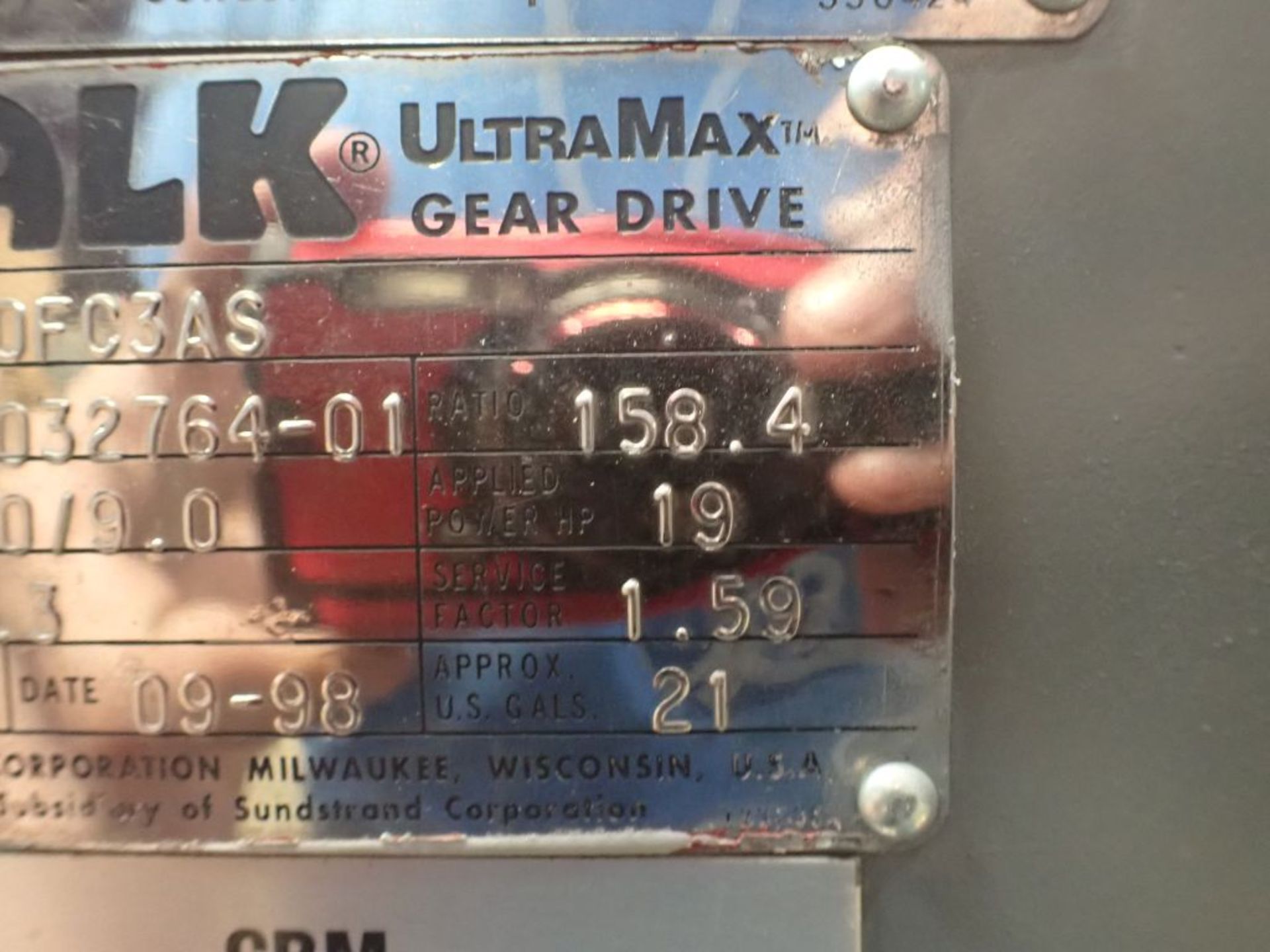 Falk Ultramax Gear Drive - Model No. 2100FC3AS; 30.3 HP; 158.4 Ratio; Tag: 215650 - Image 7 of 9