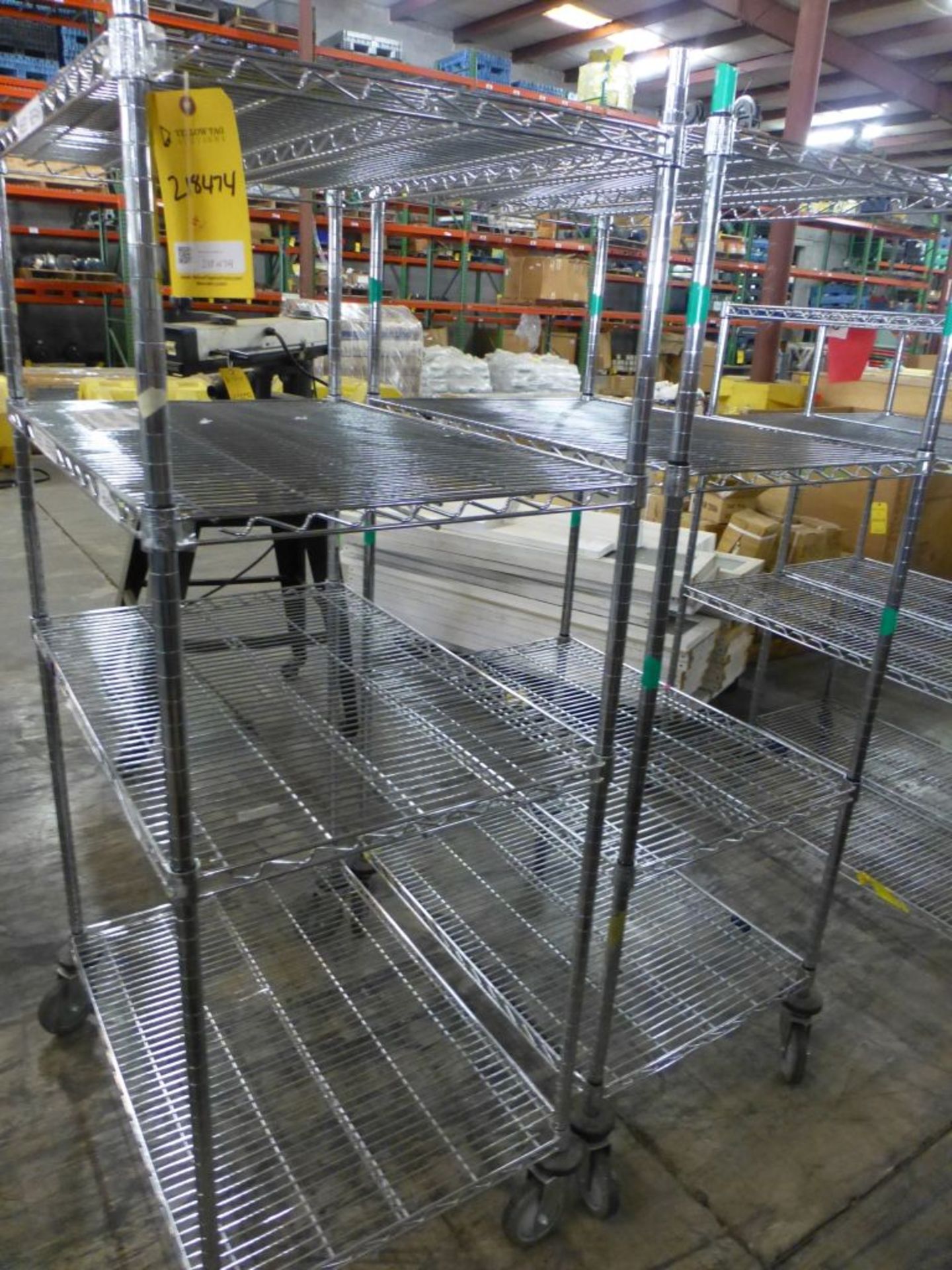 Lot of (2) Rolling Wire Racks - Tag: 218474 - Image 2 of 4