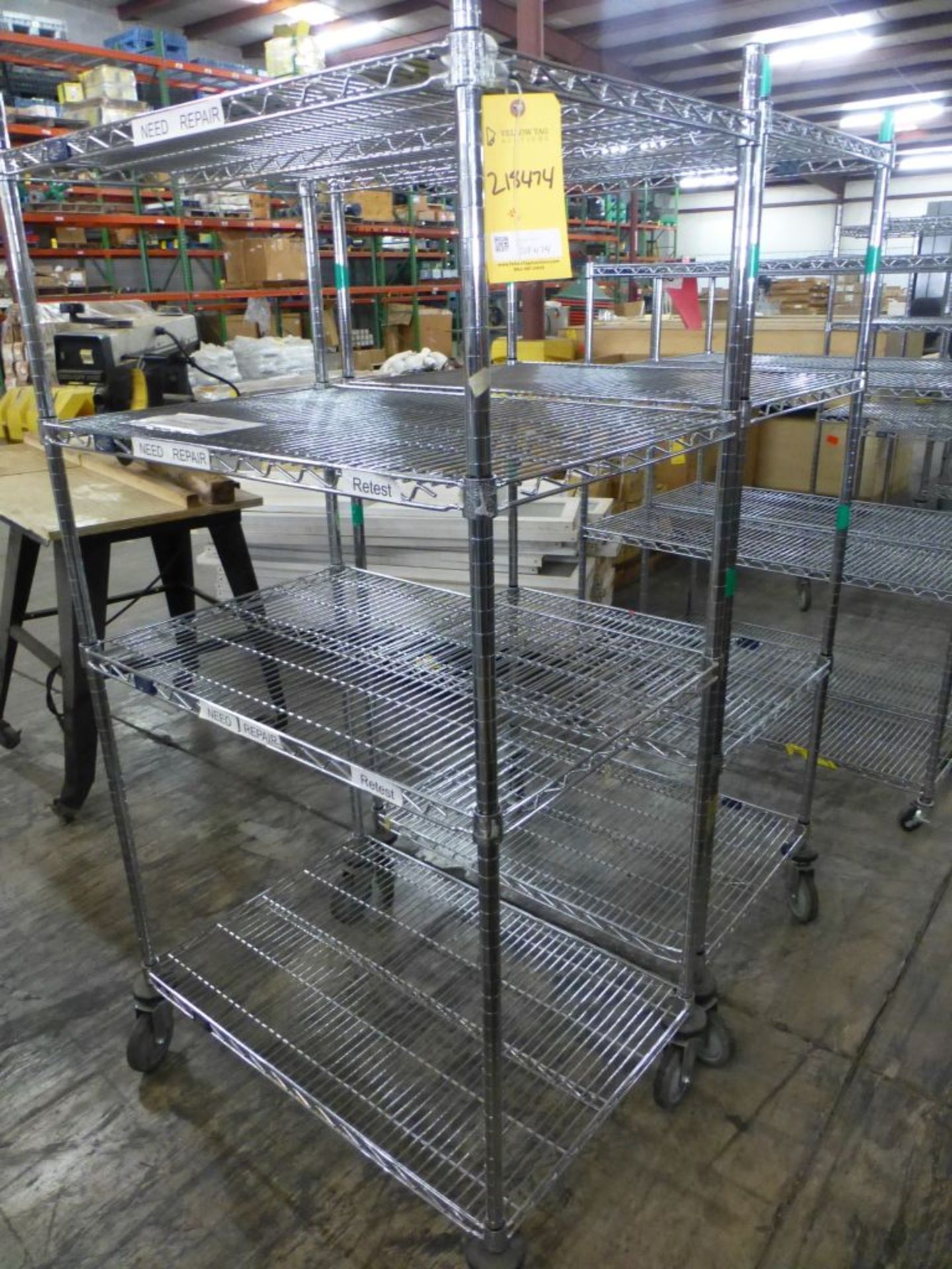 Lot of (2) Rolling Wire Racks - Tag: 218474