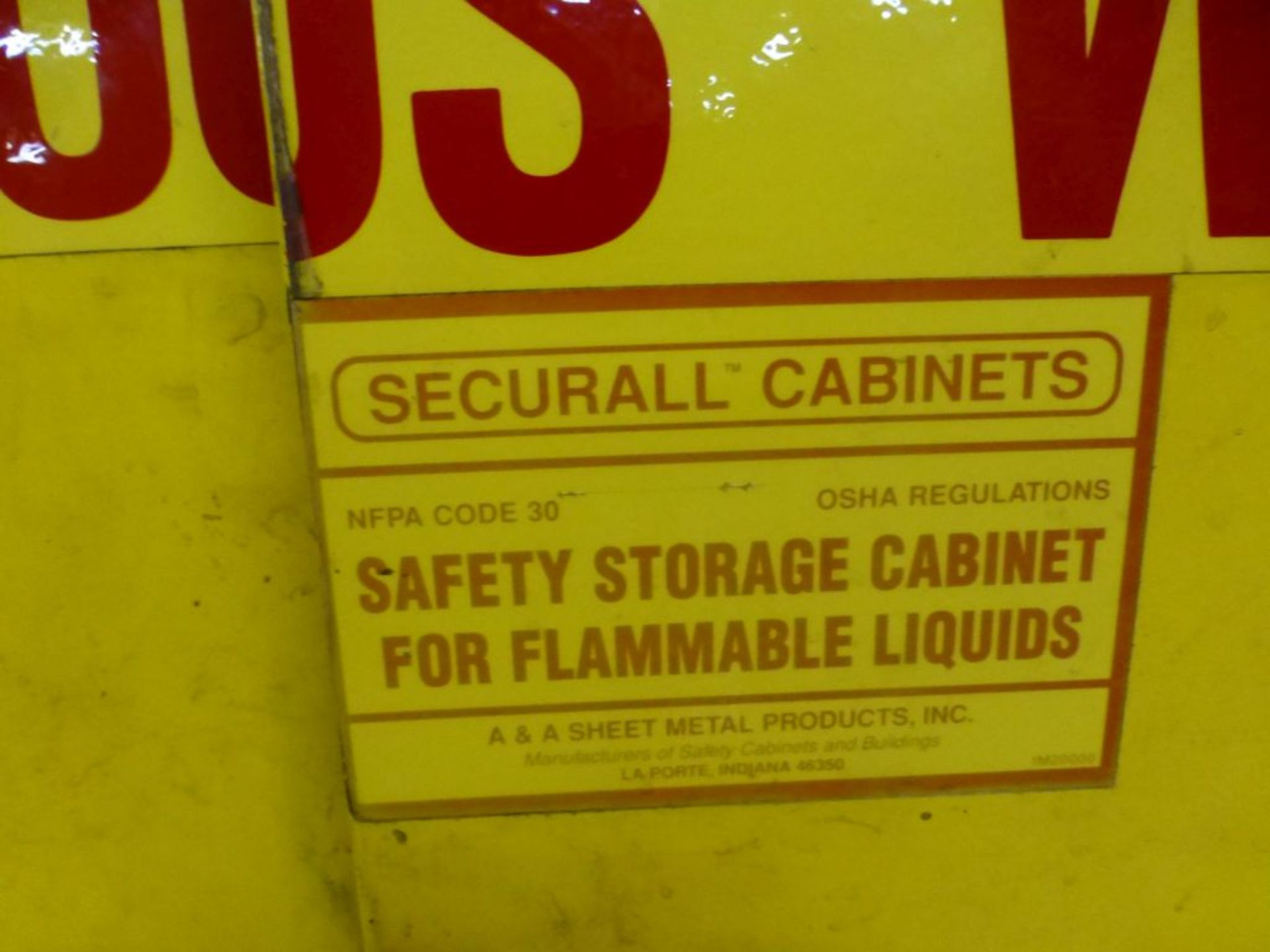 Securall 1-Shelf Cabinets Safety Storage for Flammable Liquids - 30-Gallon Capacity; 59" x 34"L x - Image 2 of 9