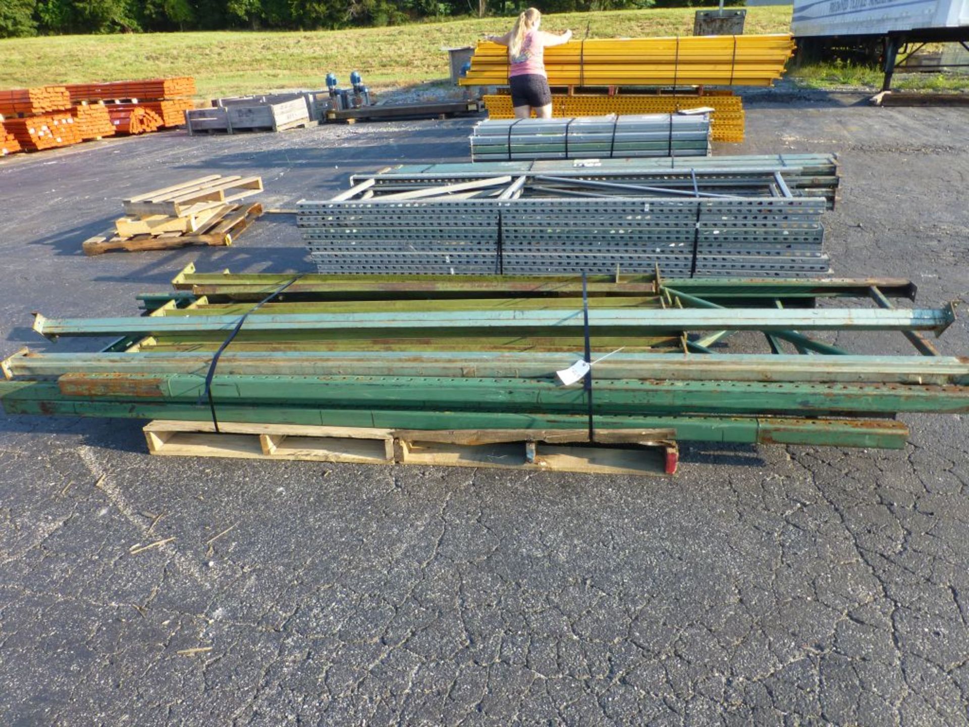 Lot of (13) Assorted Pallet Racking - (3) Upright 137" x 44"; (2) Beams 12'; (8) Beams 87"; Tag: