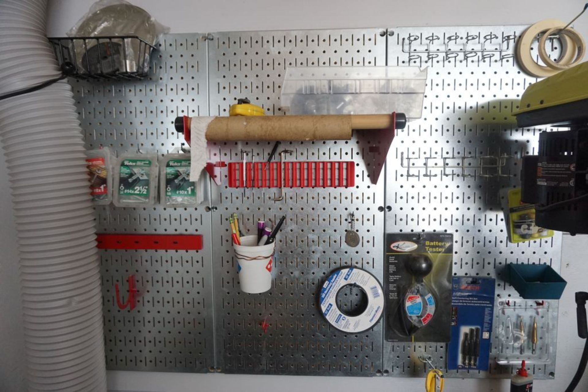 Lot of (5) Assorted Components|(2) Pegboards w/Contents; (1) Shelf; (1) Set of Bins; (1) Wall - Image 4 of 7