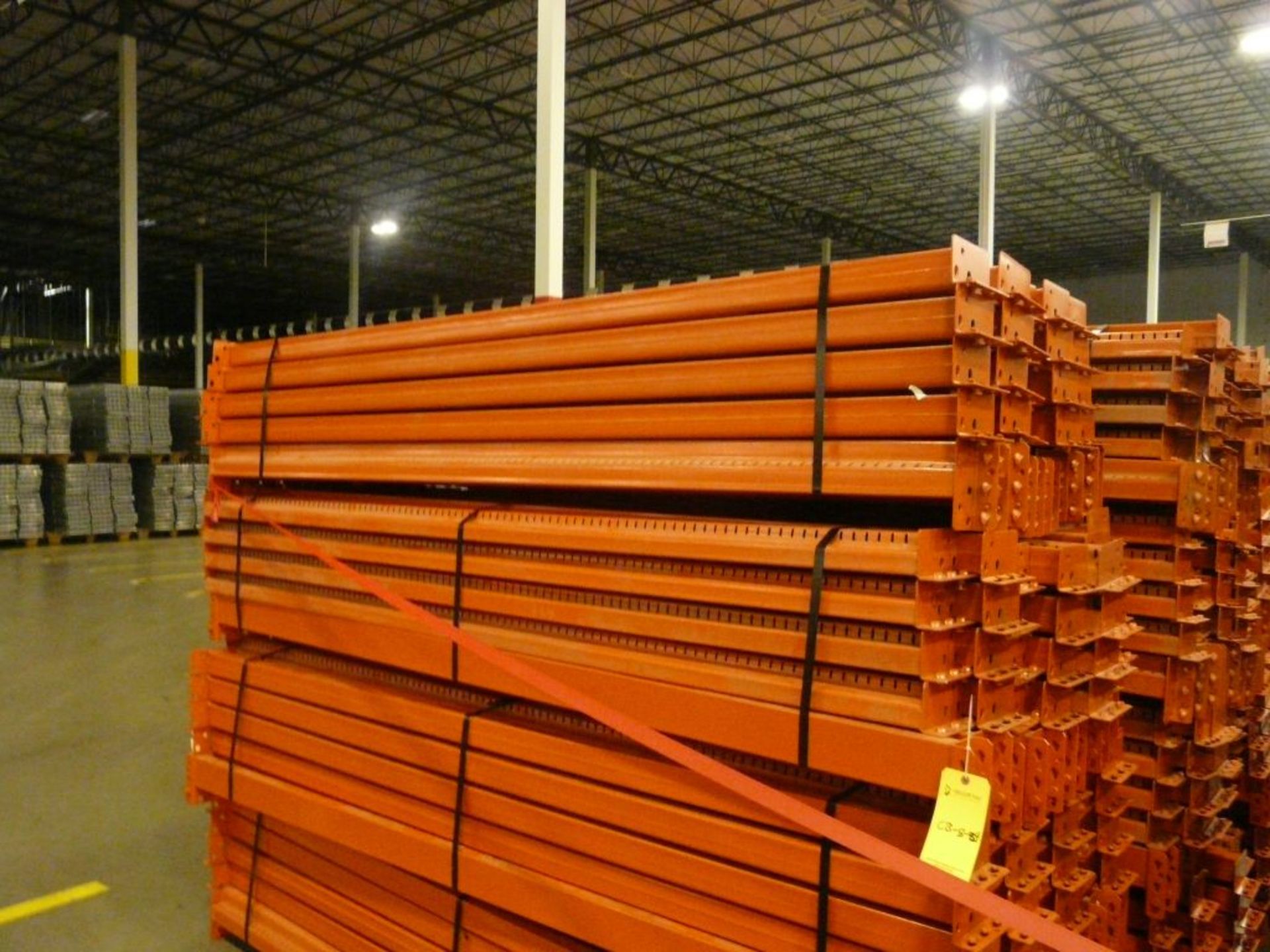 Lot of (115) 8' x 3" Slotted Crossbeams with F3M 6" 3-Tab End Plate - Either 2-3/4" 27E Slotted