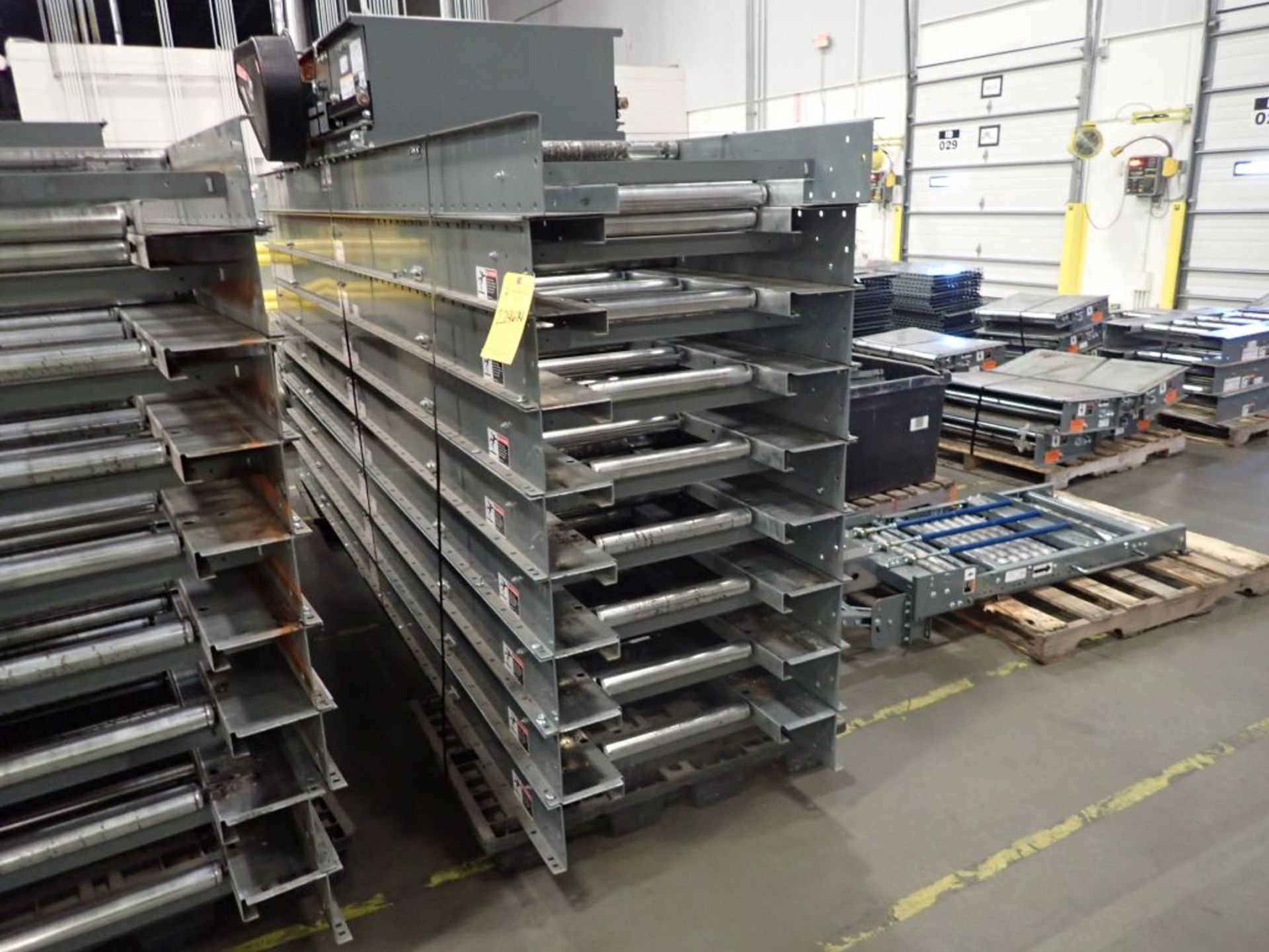 Lot of (9) 460 ECC Intermediate Conveyors w/Pulley - 12' x 34"; Center Drive Belt Path; Includes: