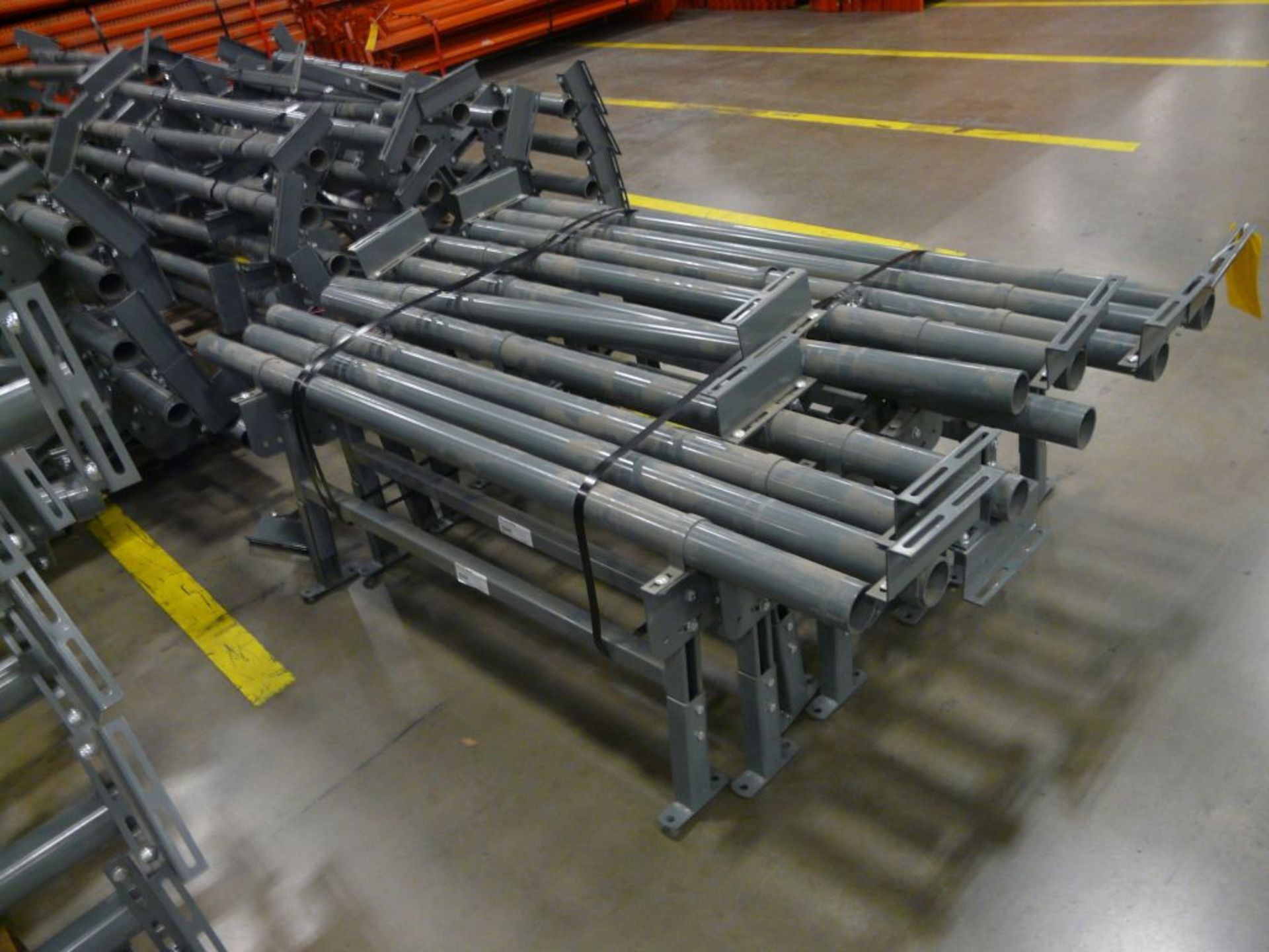 Lot of (10) USA Floor Supports - Brace: 71"L; Stand: 44"L x 19"H; Tag: 223864 - $30 Lot Loading Fee