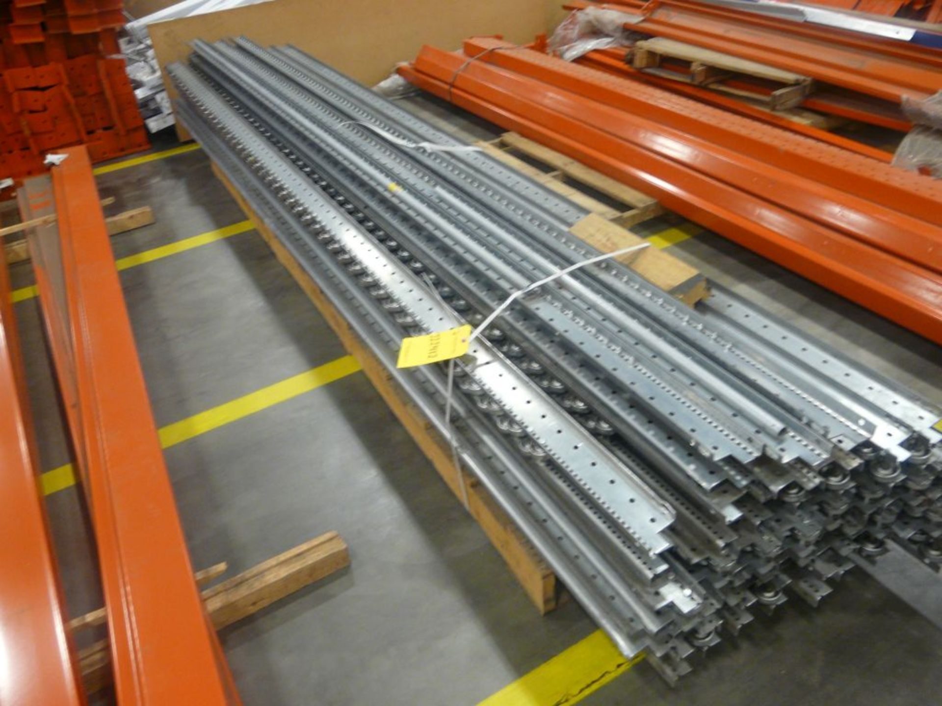 Lot of (57) Pallet Track w/Brake - 148"L x 3"W; Tag: 222412 - $30 Lot Loading Fee