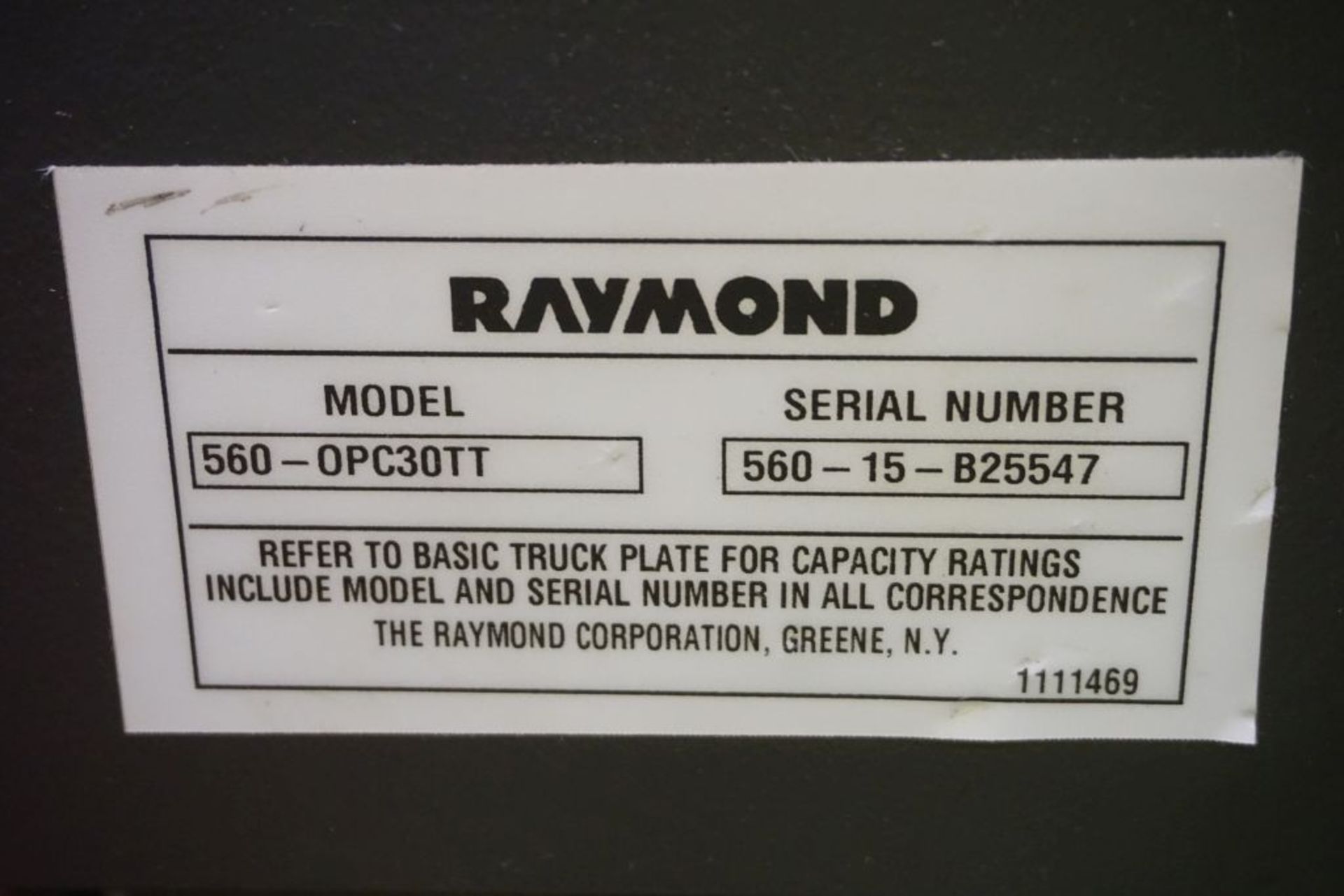 Raymond 5600 Order Picker Forklift - Model No. 560-OPC30TT; Serial No. 560-15-B25547; 36V; 3,000 - Image 15 of 21