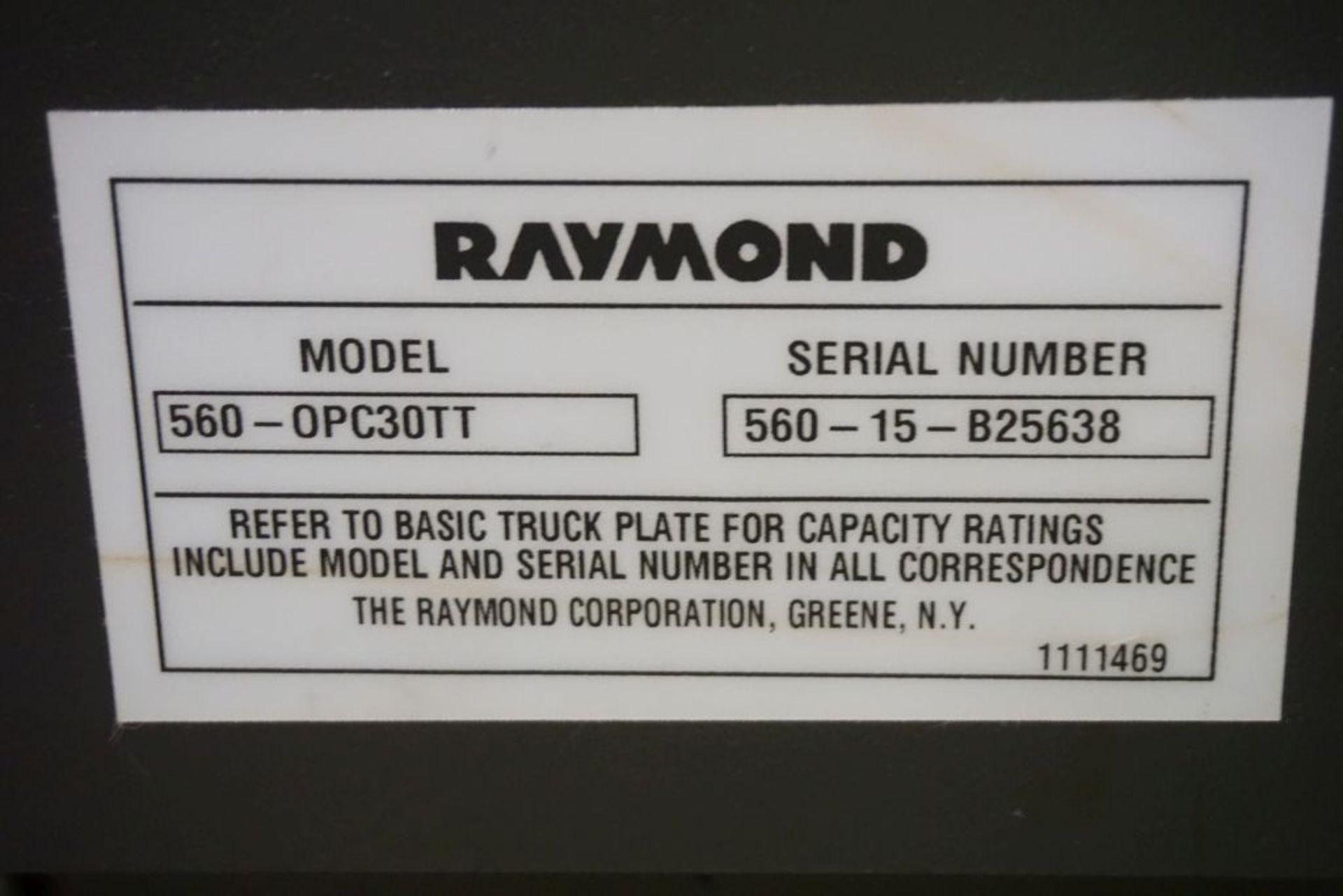 Raymond 5600 Order Picker Forklift - Model No. 560-OPC30TT; Serial No. 560-15-B25638; 36V; 3,000 - Image 16 of 22