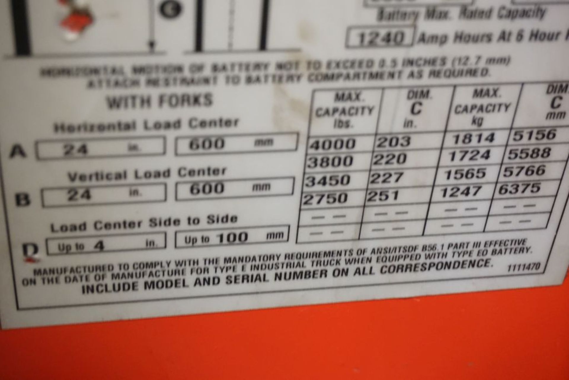 Raymond 425 C40TT Docker Stand Up Electric Forklift - Model No. 425-C40TT; Serial No. 425-15- - Image 17 of 21